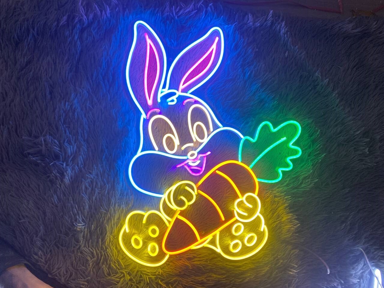 Cute Bunny Rabbit Neon Sign Light Up Wall Decoration