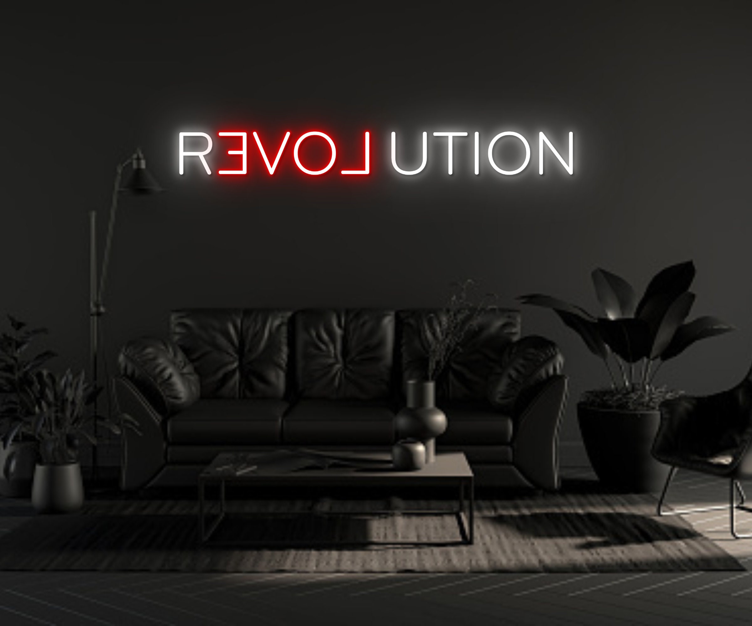 Revolution 3D Typography Neon Sign