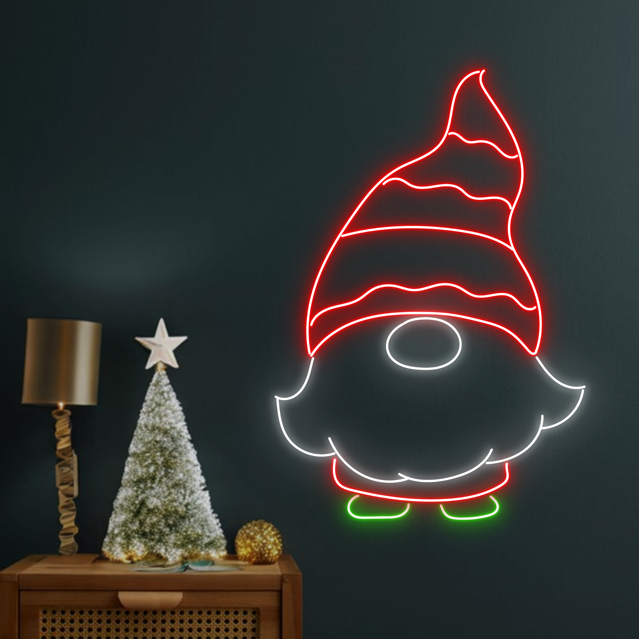 Elf Santa Neon Sign Christmas Long-lasting Light Decor