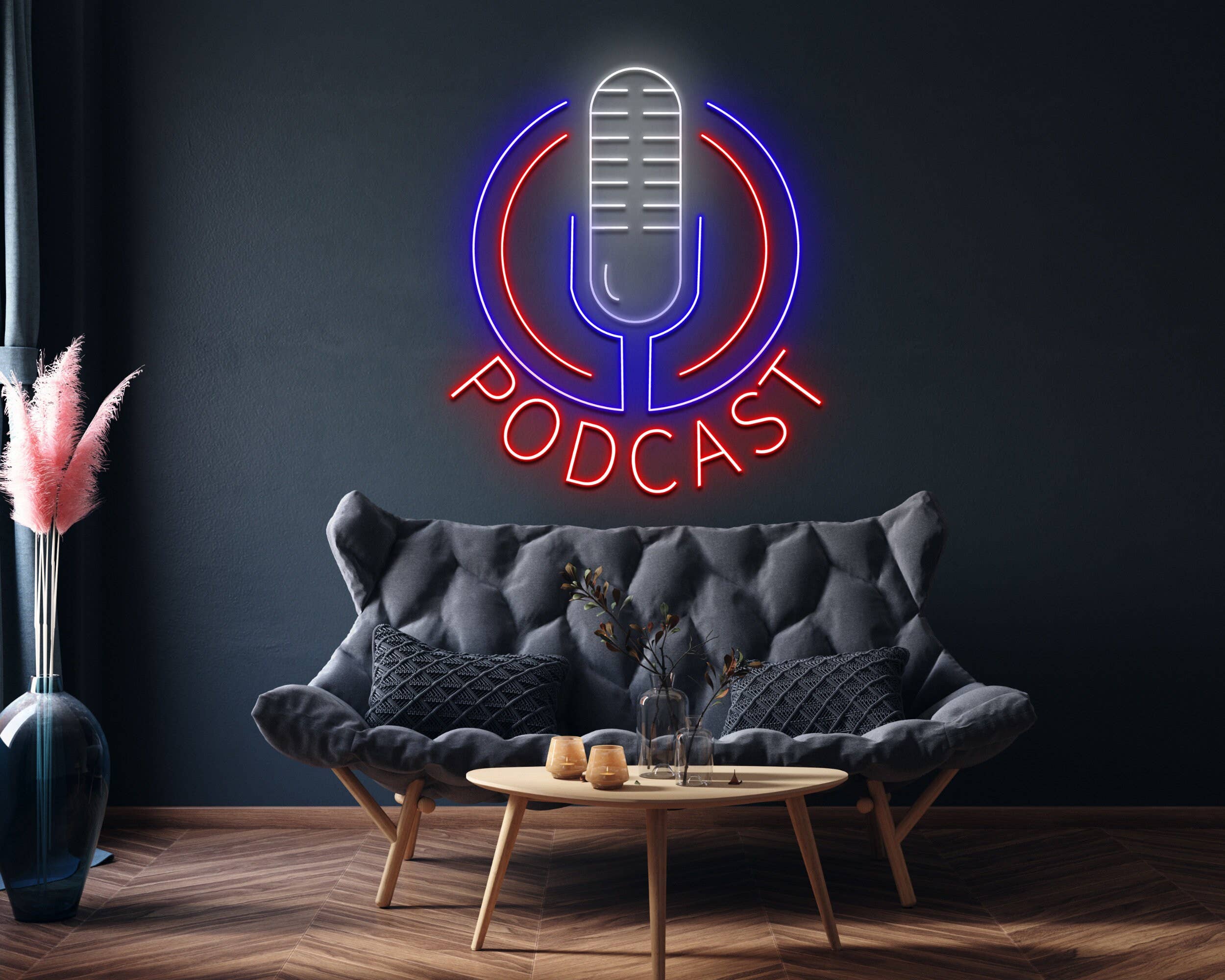 Podcast Multi Color Neon Sign Studio Decor