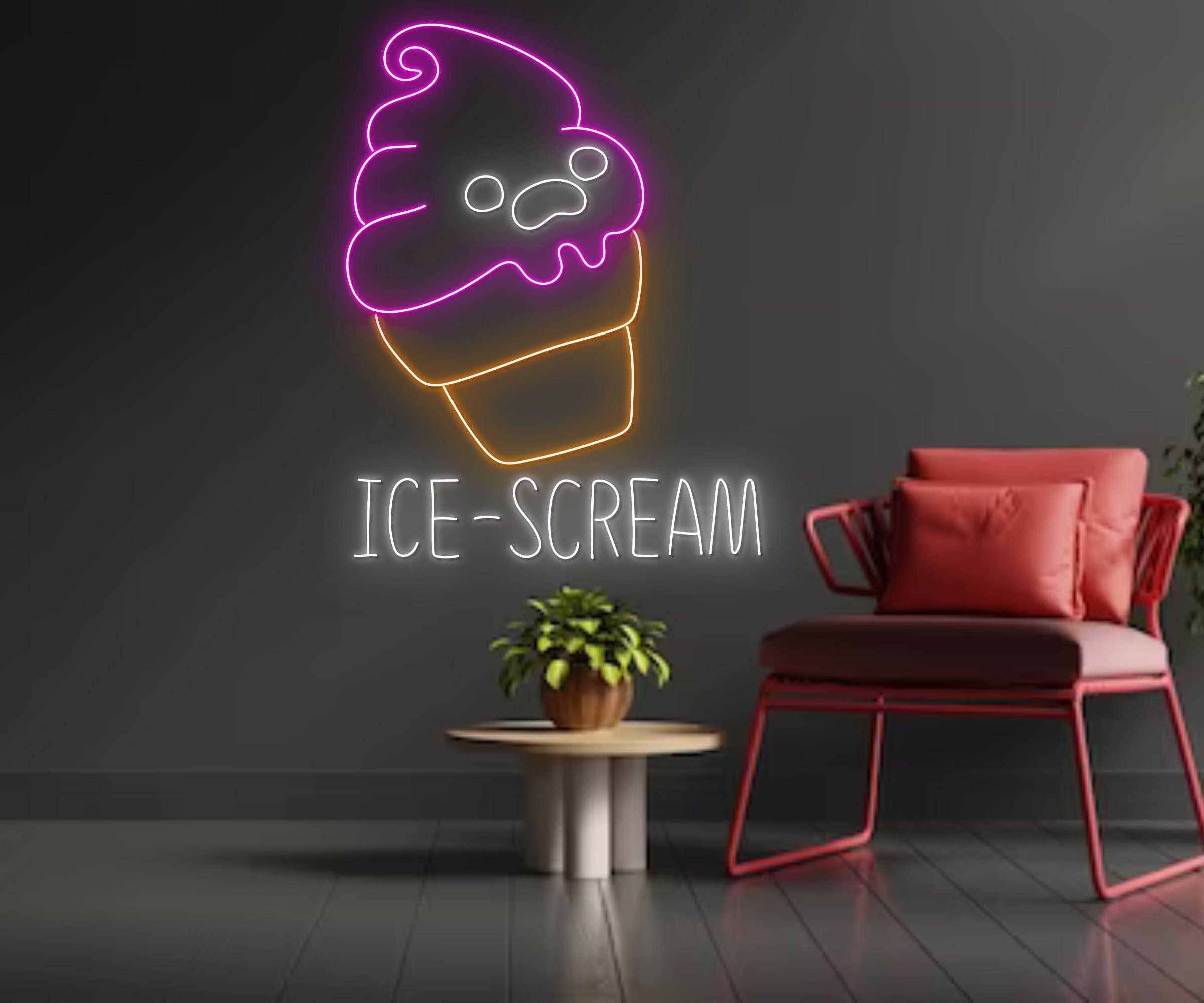 Ice Scream Neon Sign Ice Cream Parlor Sign Decor