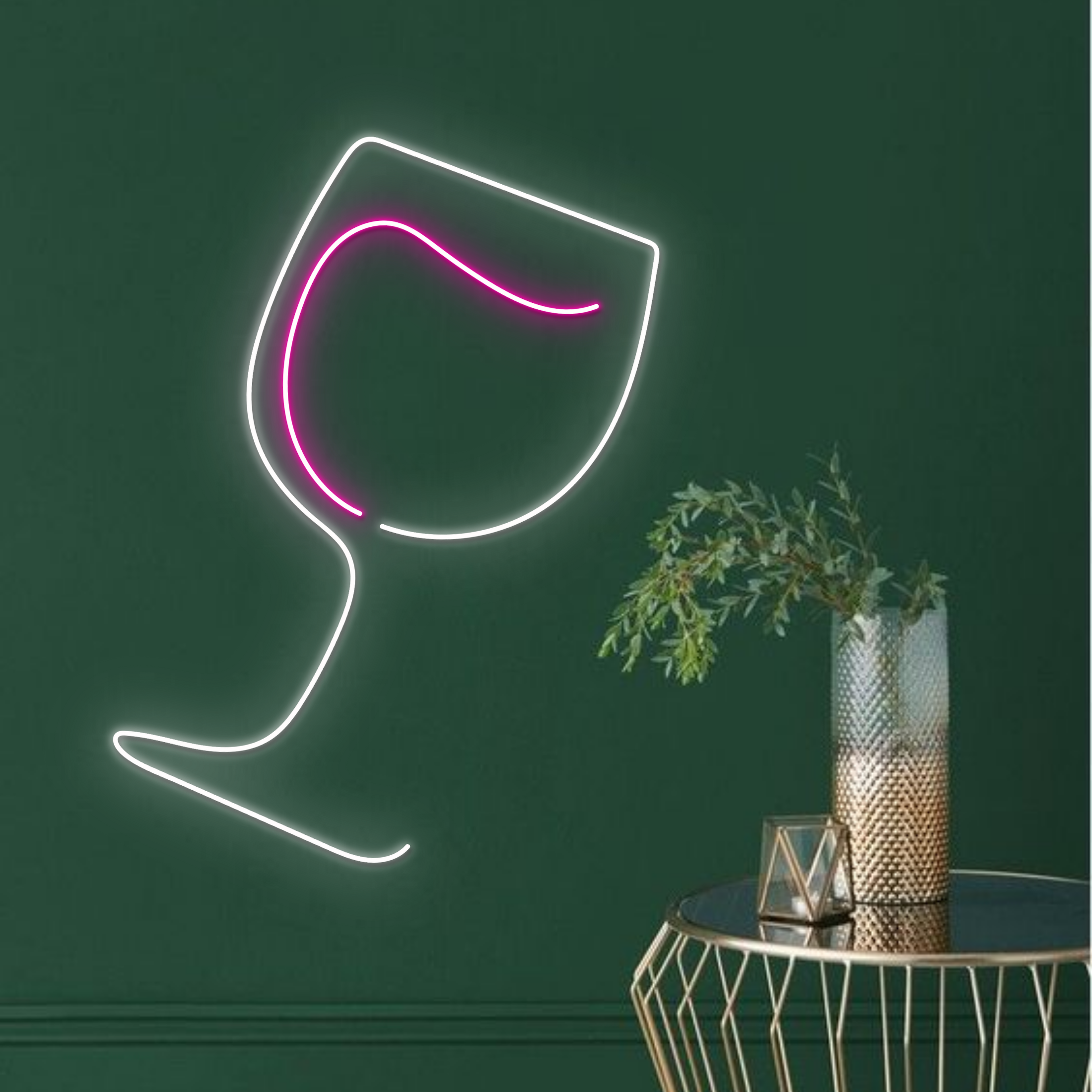 Champagne Glass Neon Signs Bar Pub Decor