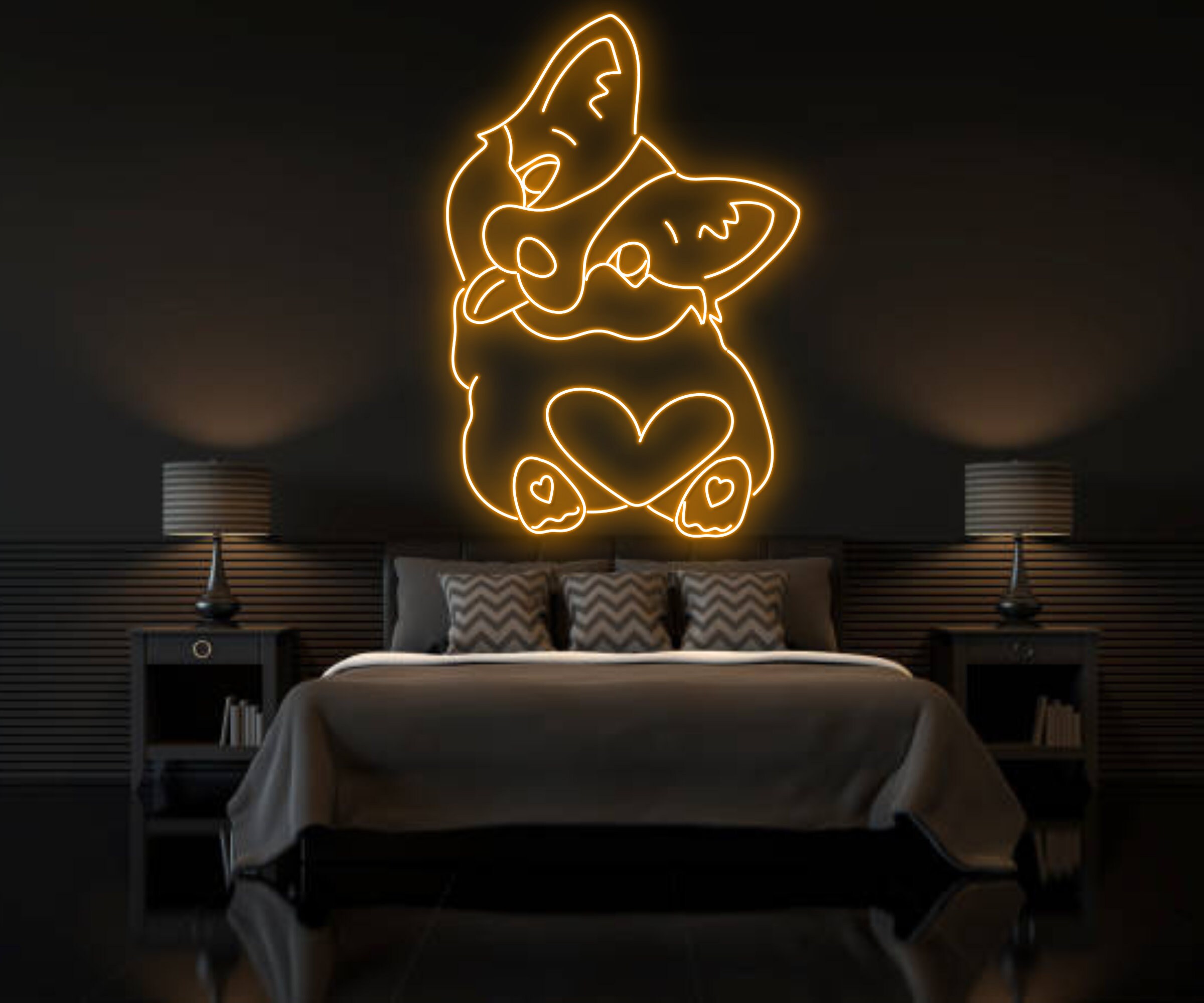 Cute Corgi Butt Neon Sign Animal Lover Gift