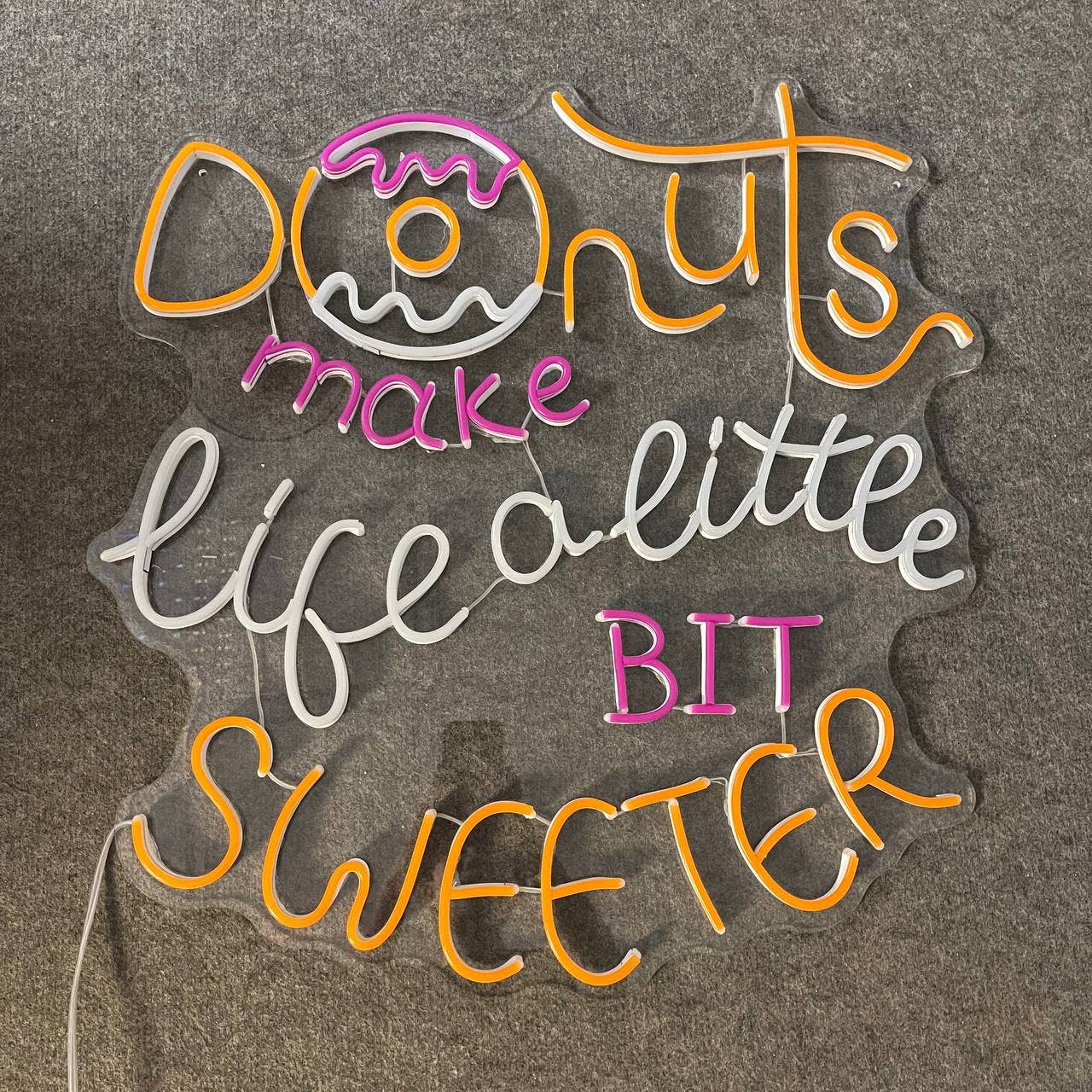Donut Make Life A Little Sweeter Neon Sign Bakery Decor