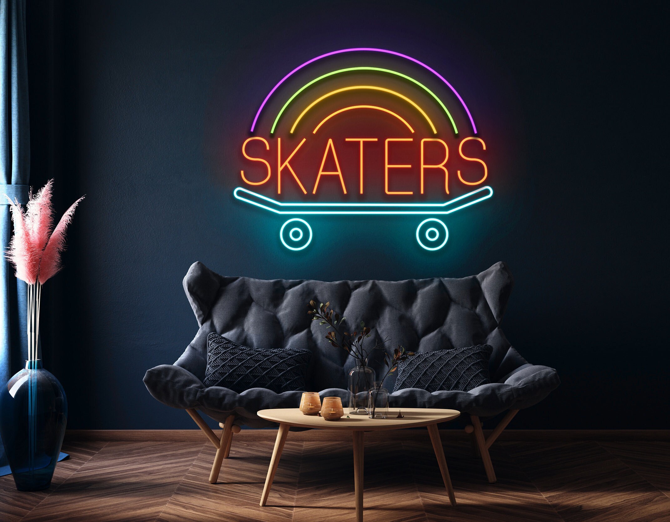 Skate Board Neon Signs Bedroom Decor