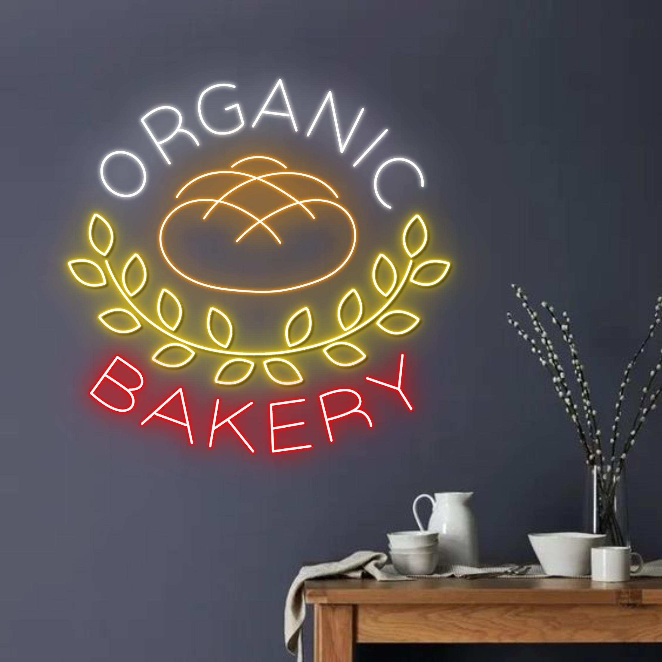 Organic Bakery Neon Sign Bakery Shop Long-lasting signboard