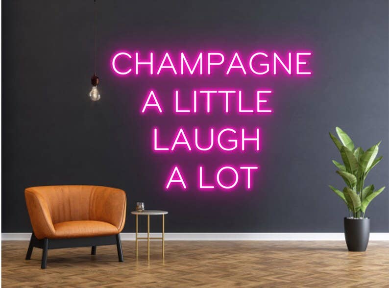 Champagne Quote Bar LED Light Neon Sign Decor Bar