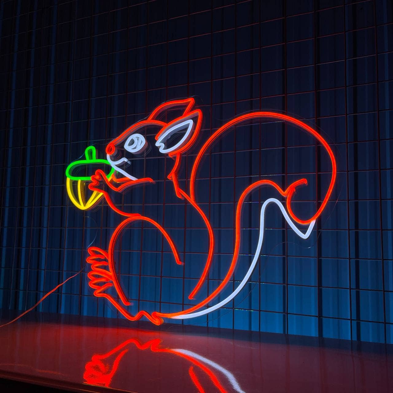 Squirrel Neon Sign Animal Autumn Long-lasting Decor