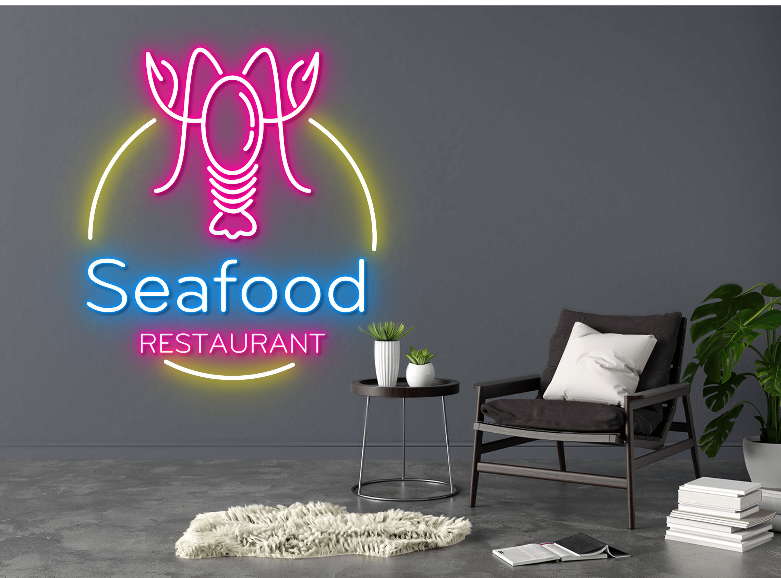Shrimp Seafood House Restaurant Neon Sign