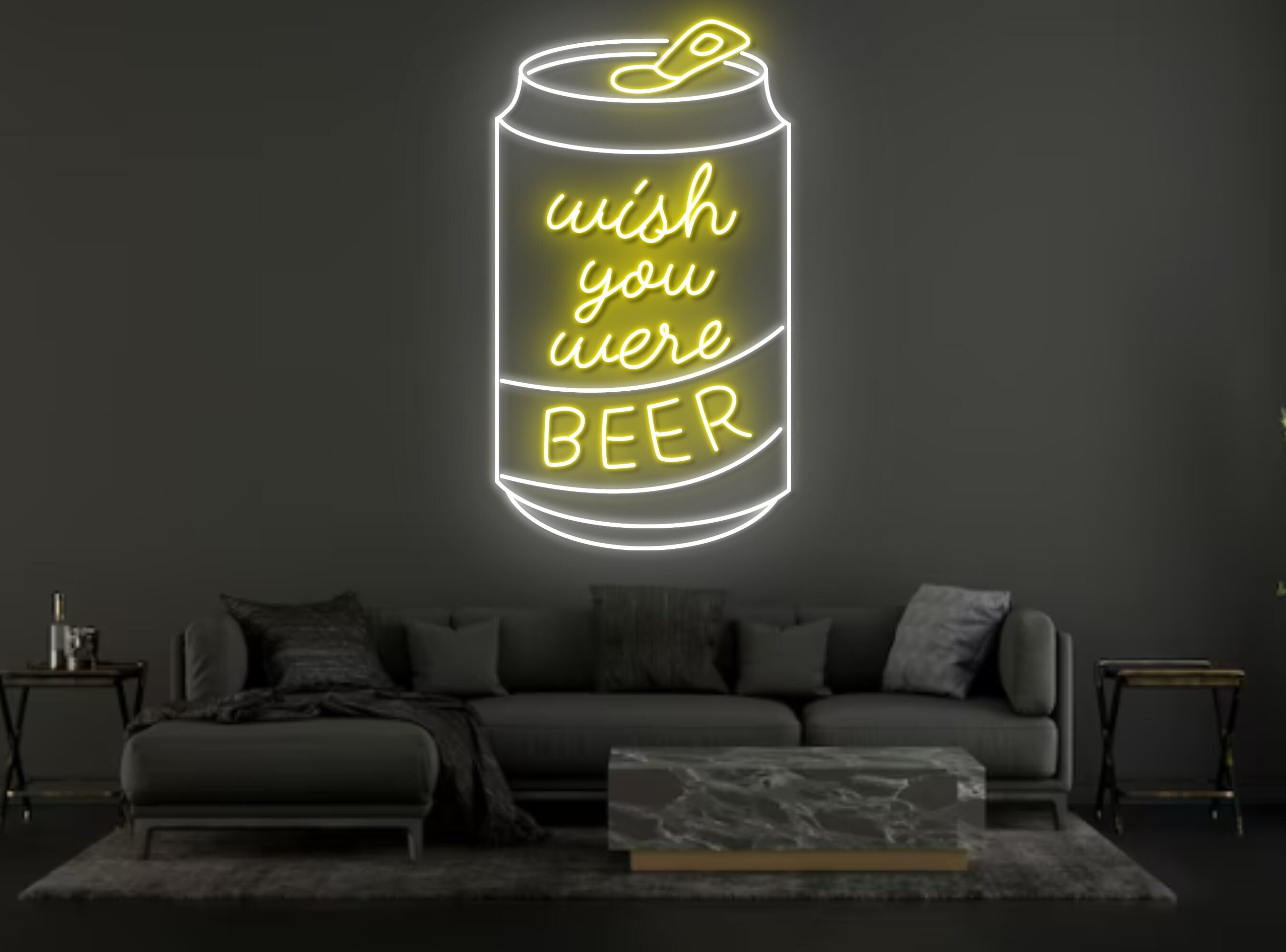 Wish You Were Beer Neon Sign Beer Can Neon Sign