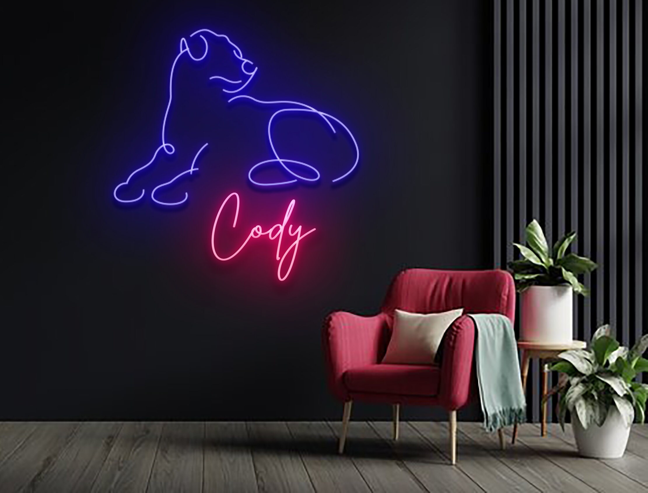 Custom Dog Name Neon Sign