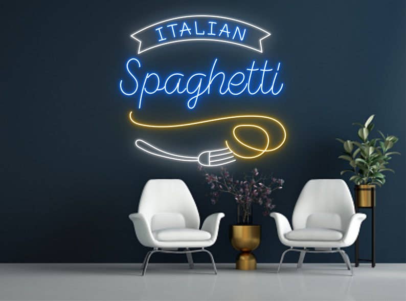 Spaghetti Restaurant Neon sign Led Lights Wall Decor