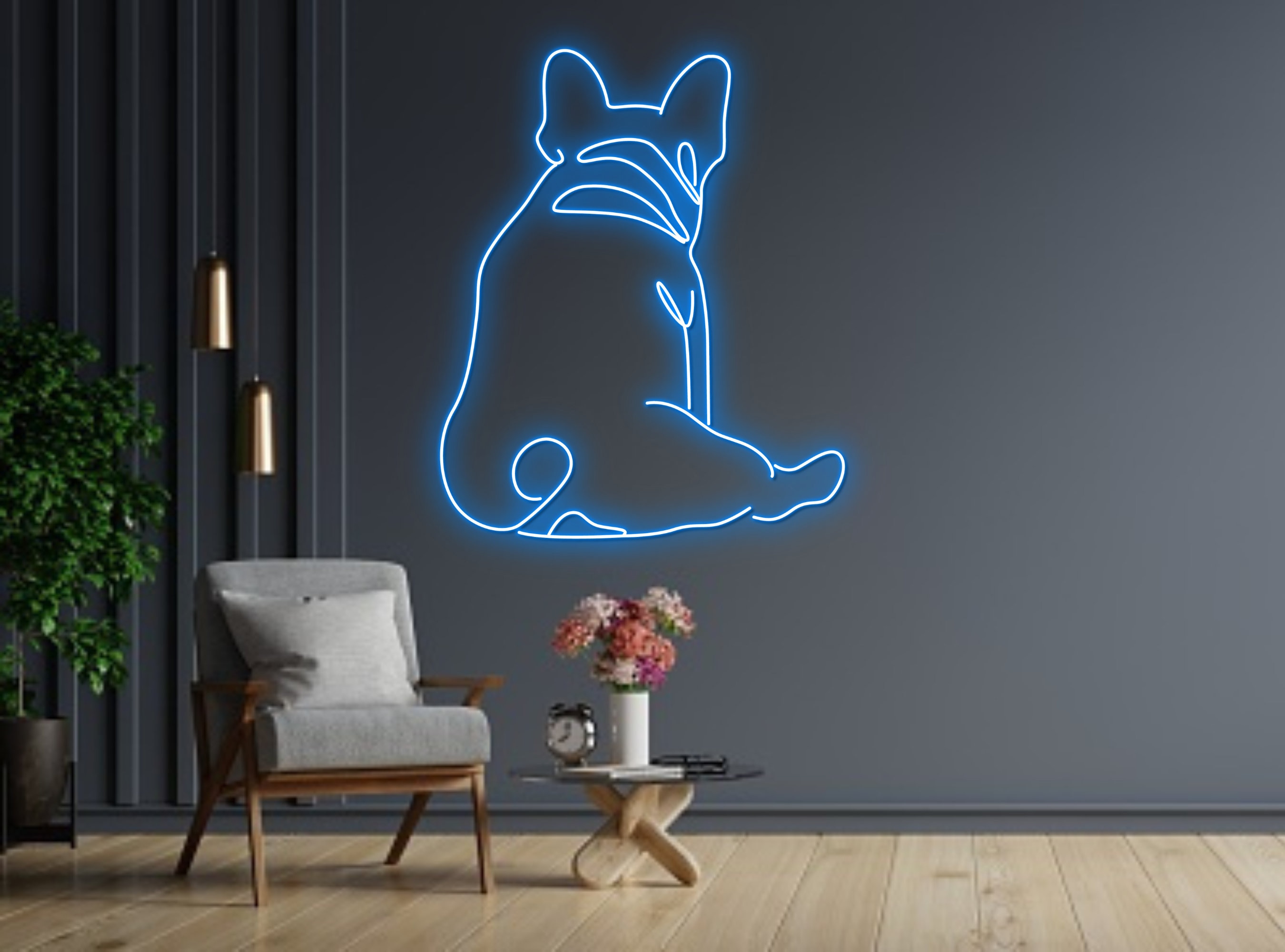 Back Pug French Bulldog Neon Sign