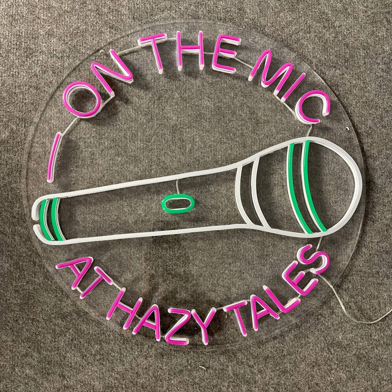 On The Mic Neon Sign Decor Karaoke Studio Signboard Decor