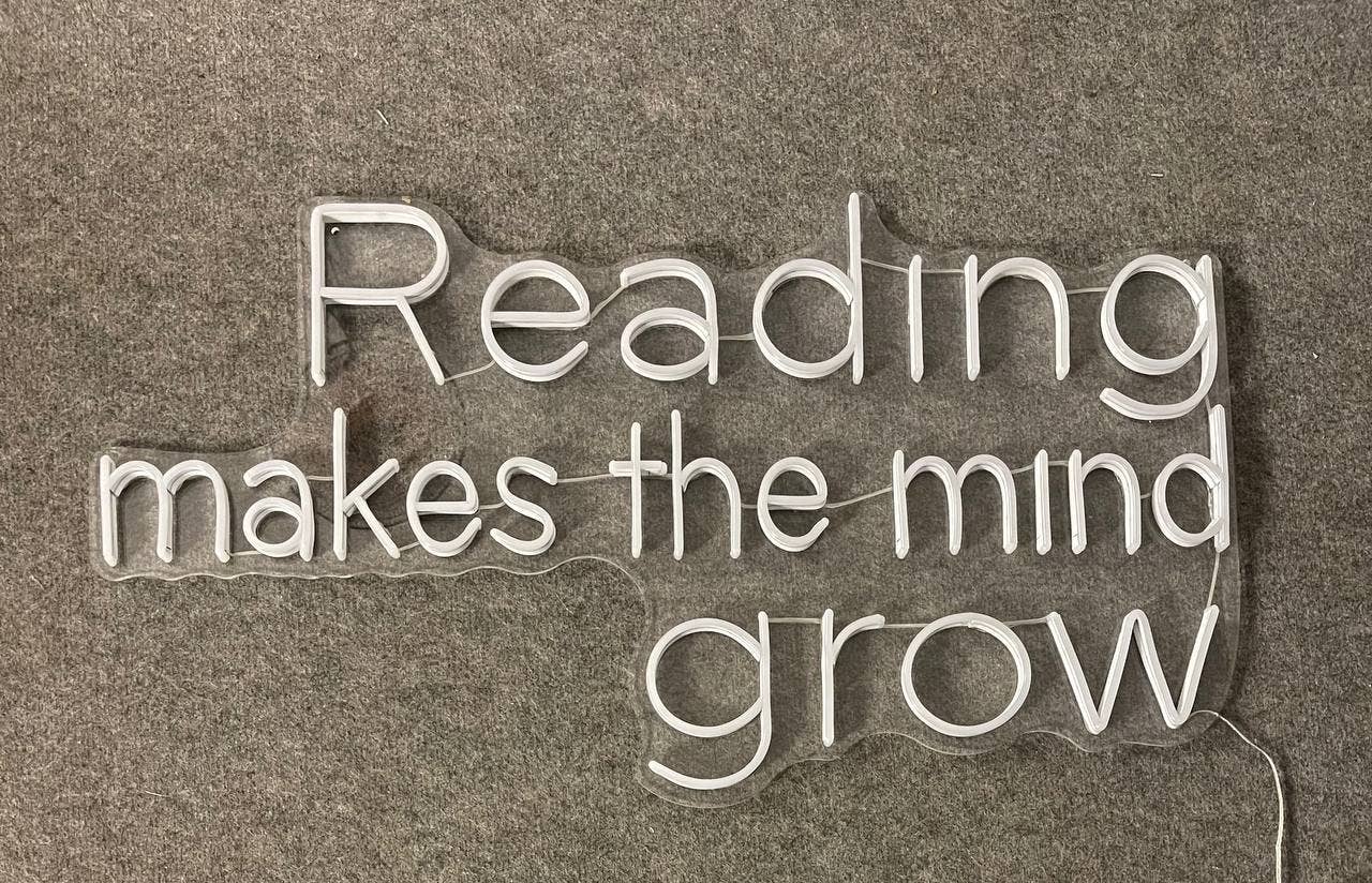 Reading Makes the Mind Grow Neon Sign Wall Art Decor