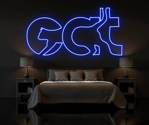 Cat Typography Neon Sign Handmade Neon