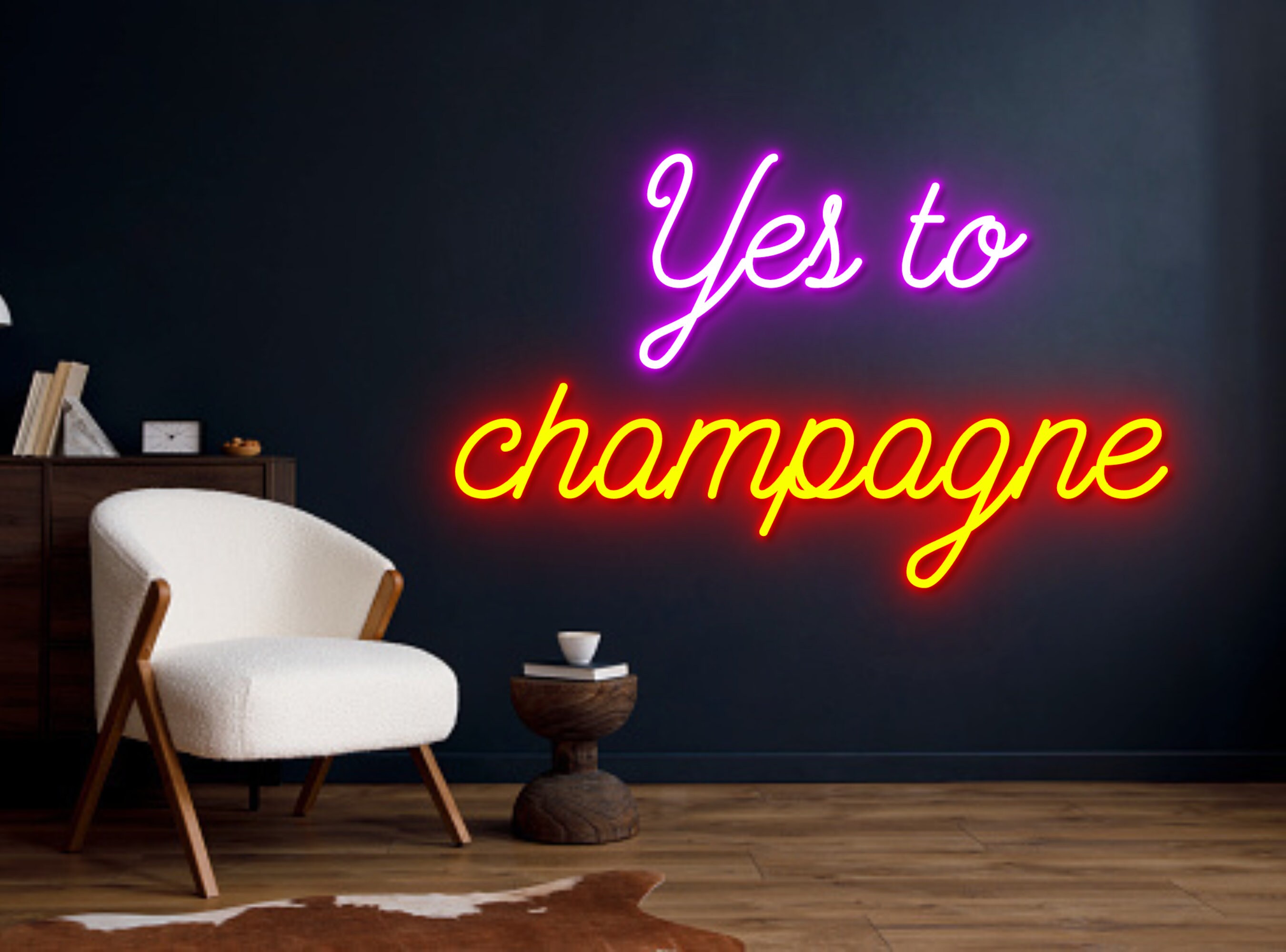 Yes To Champagne Neon Signs