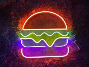 Burger Neon Signs Fast Food Decor for restaurant