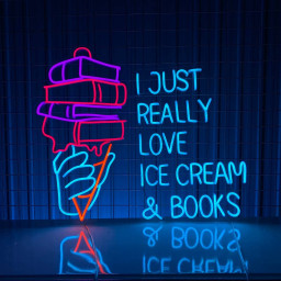 I Just Really Love Ice Cream Book Neon Sign Ice Cream Decor