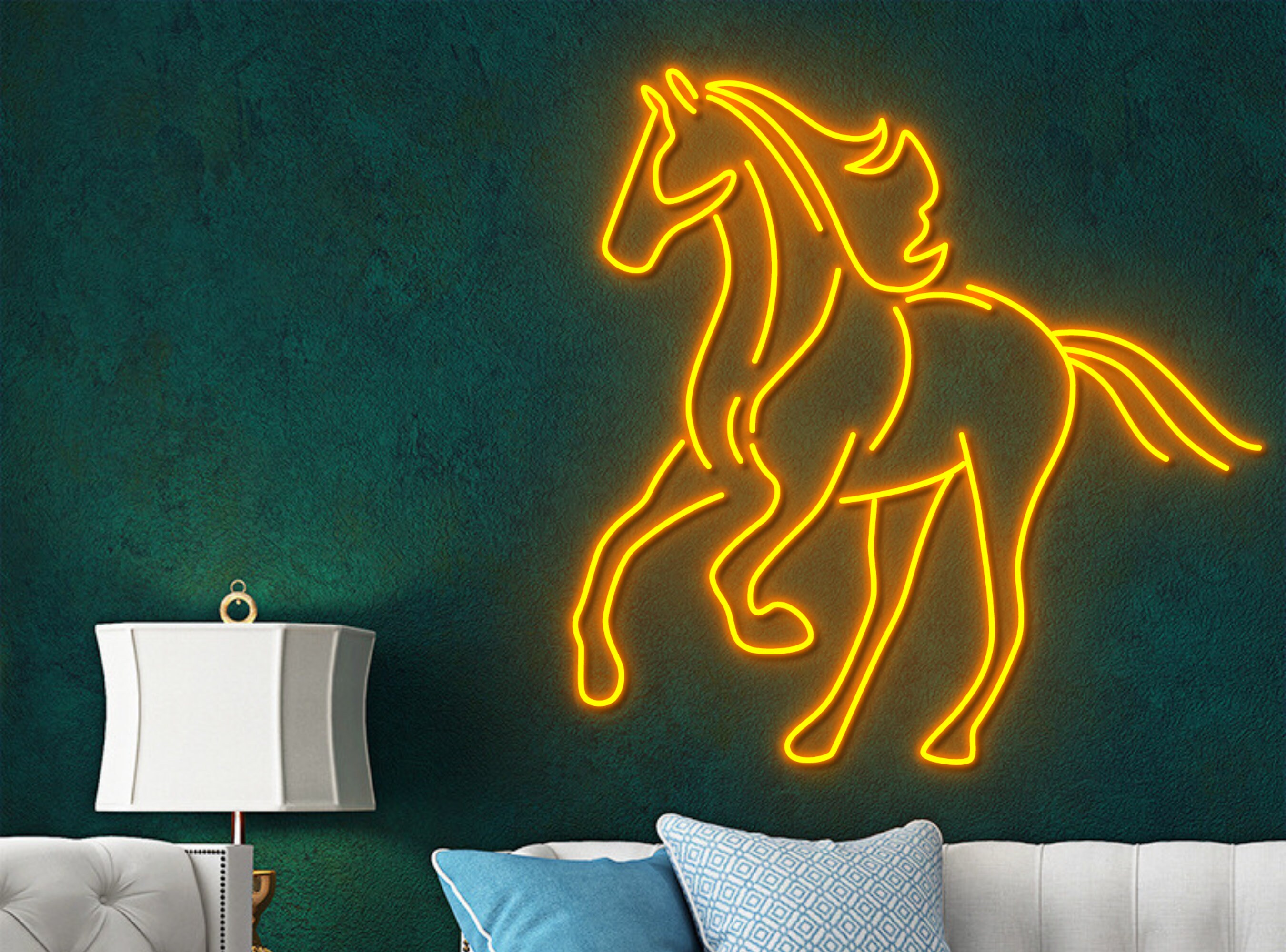 Horse Running Neon Sign