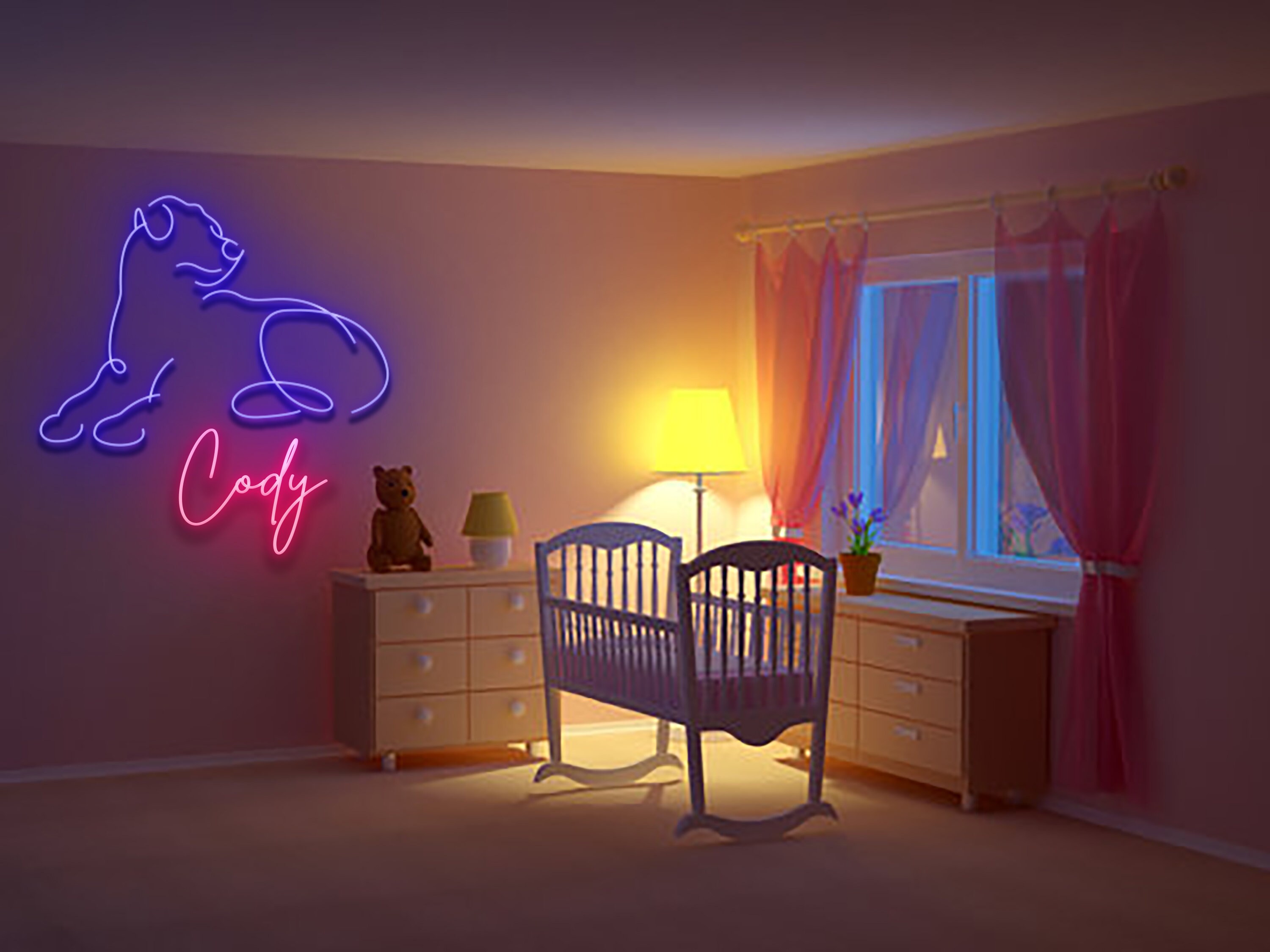 Custom Dog Name Neon Sign