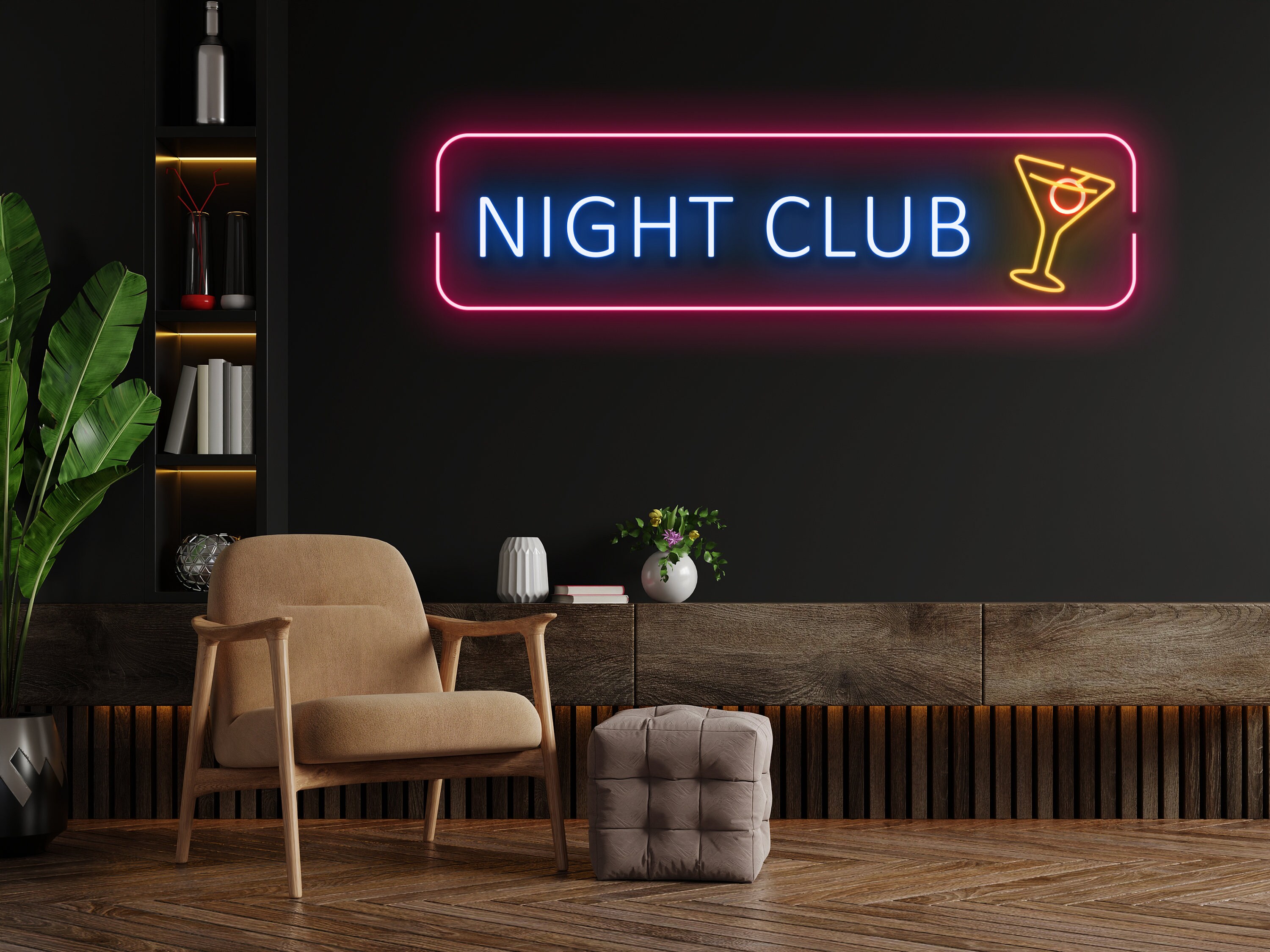 Night Club Cocktails Bar Neon Signs