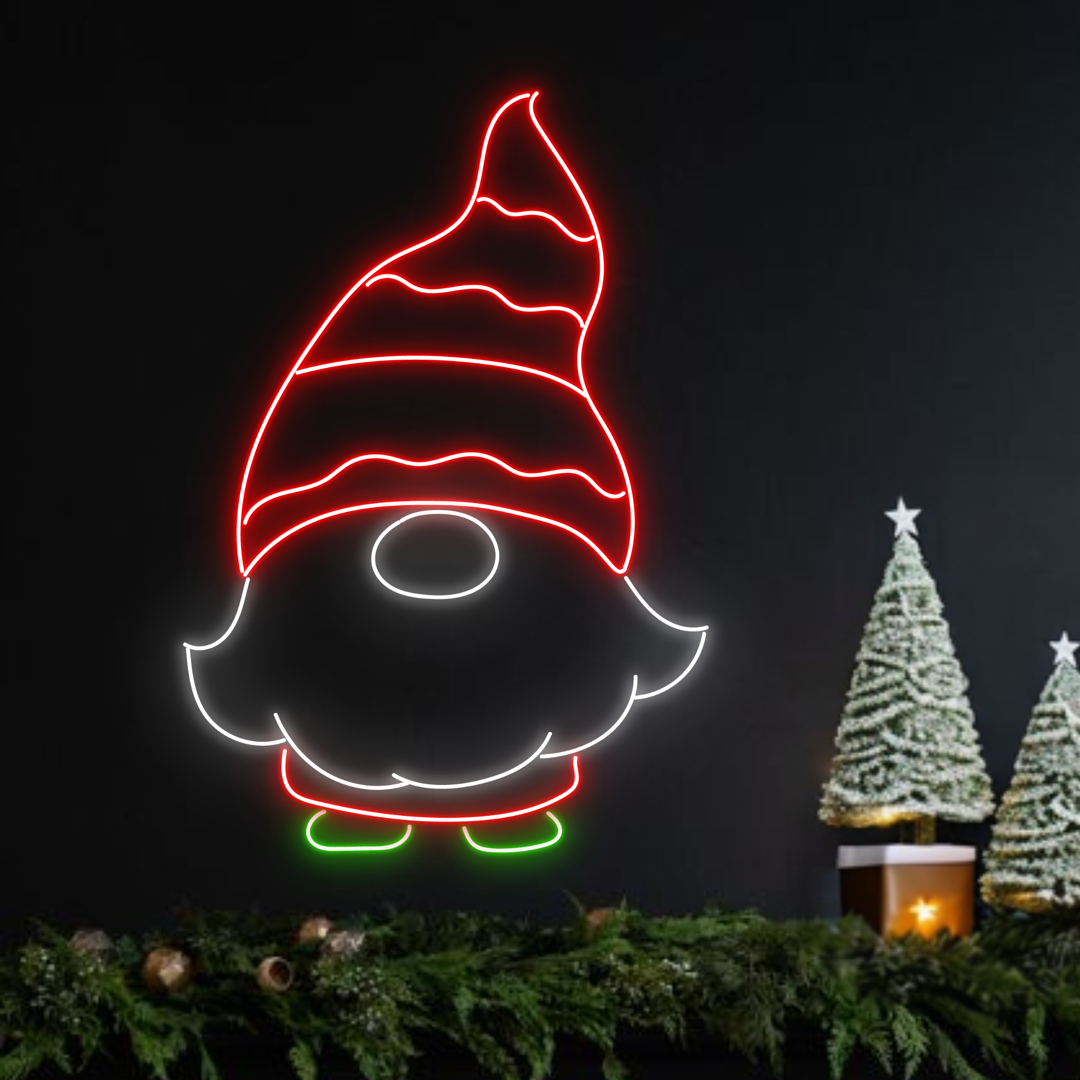 Elf Santa Neon Sign Christmas Long-lasting Light Decor