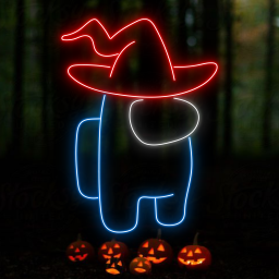 Magician Witch Among Us Neon Sign Halloween Wall Decor