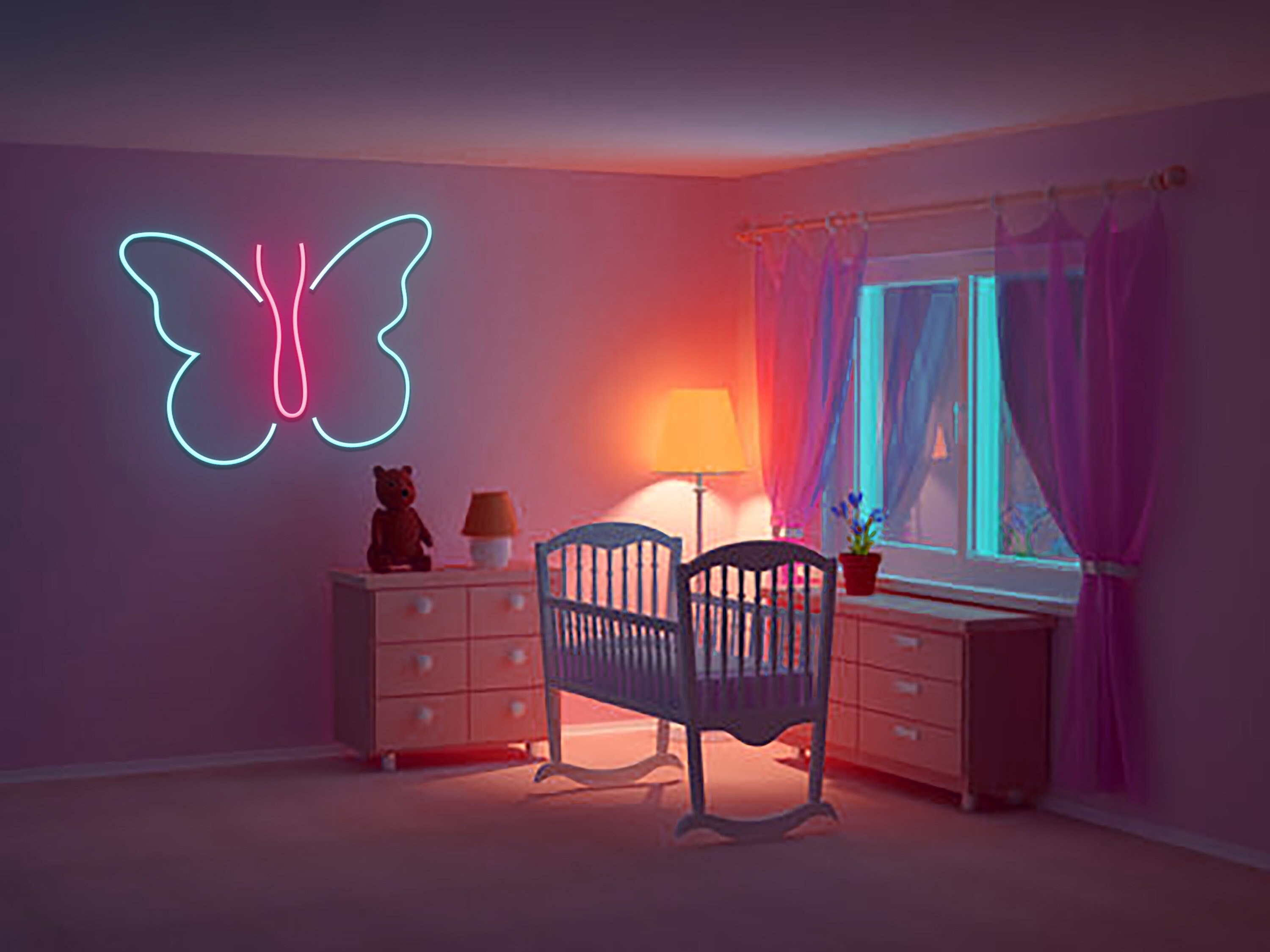 Butterfly Neon Sign Decoration Gift