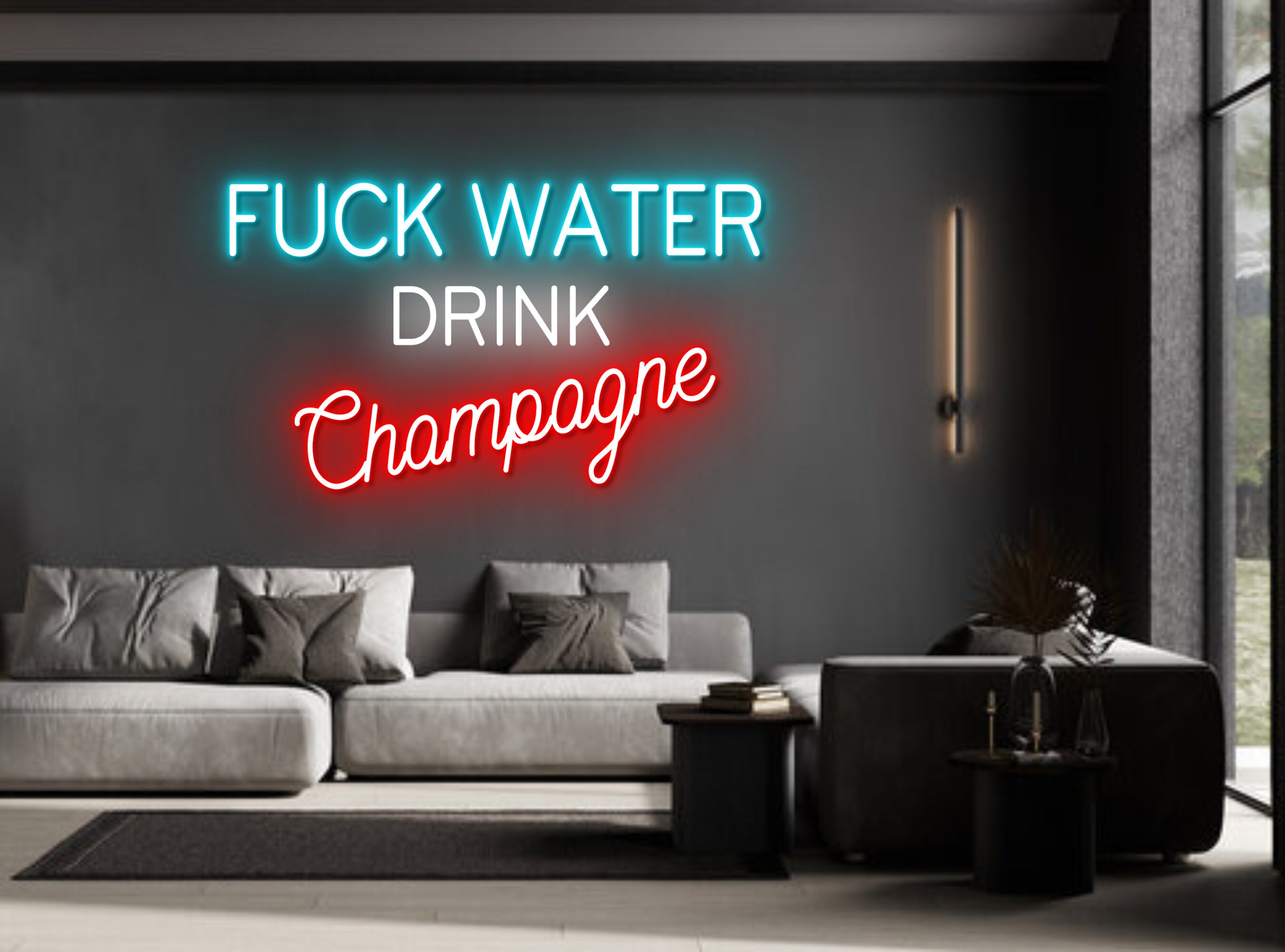 Save Water Drink Champagne Neon Signs