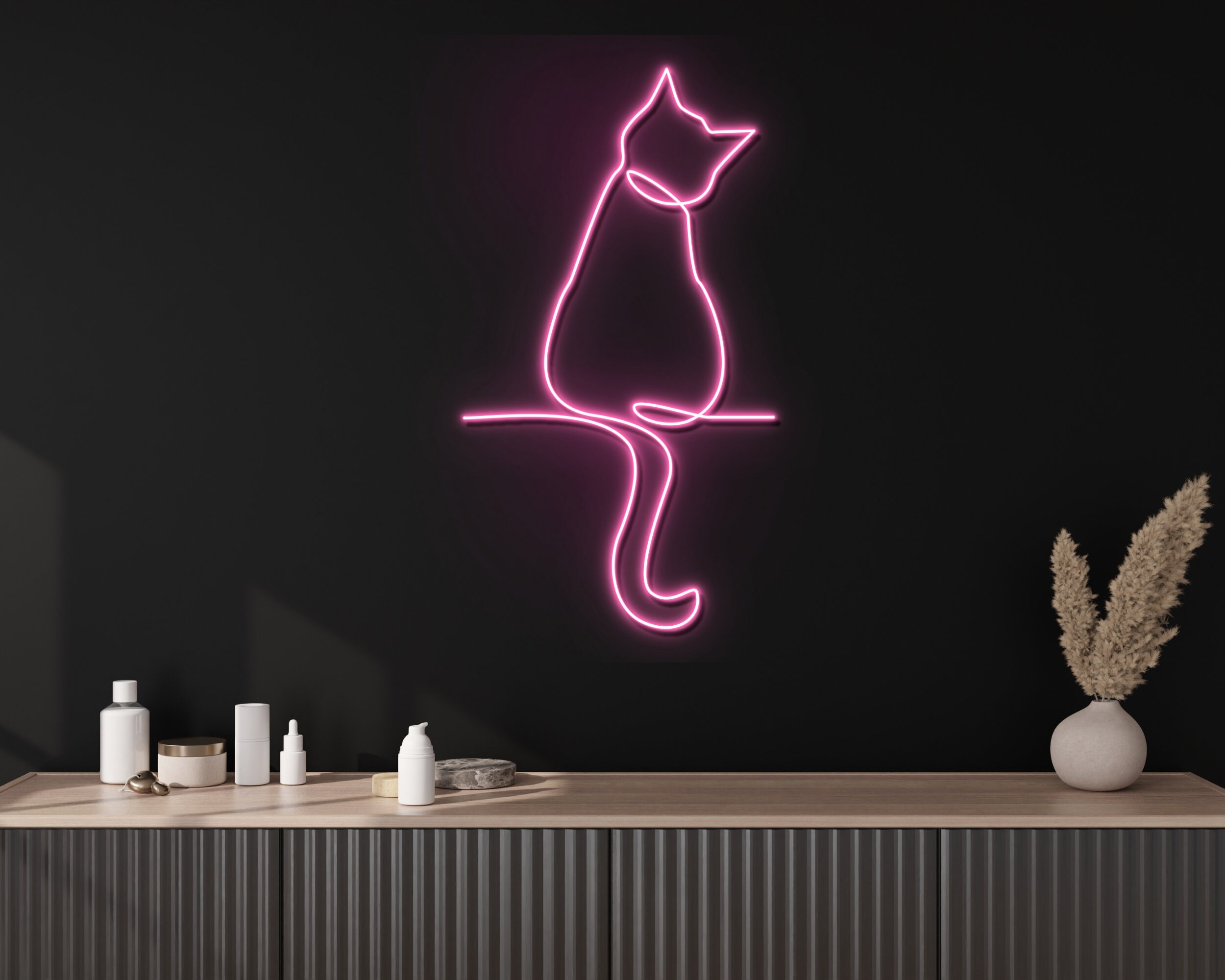 Cat Line Art Neon Sign Decor sign