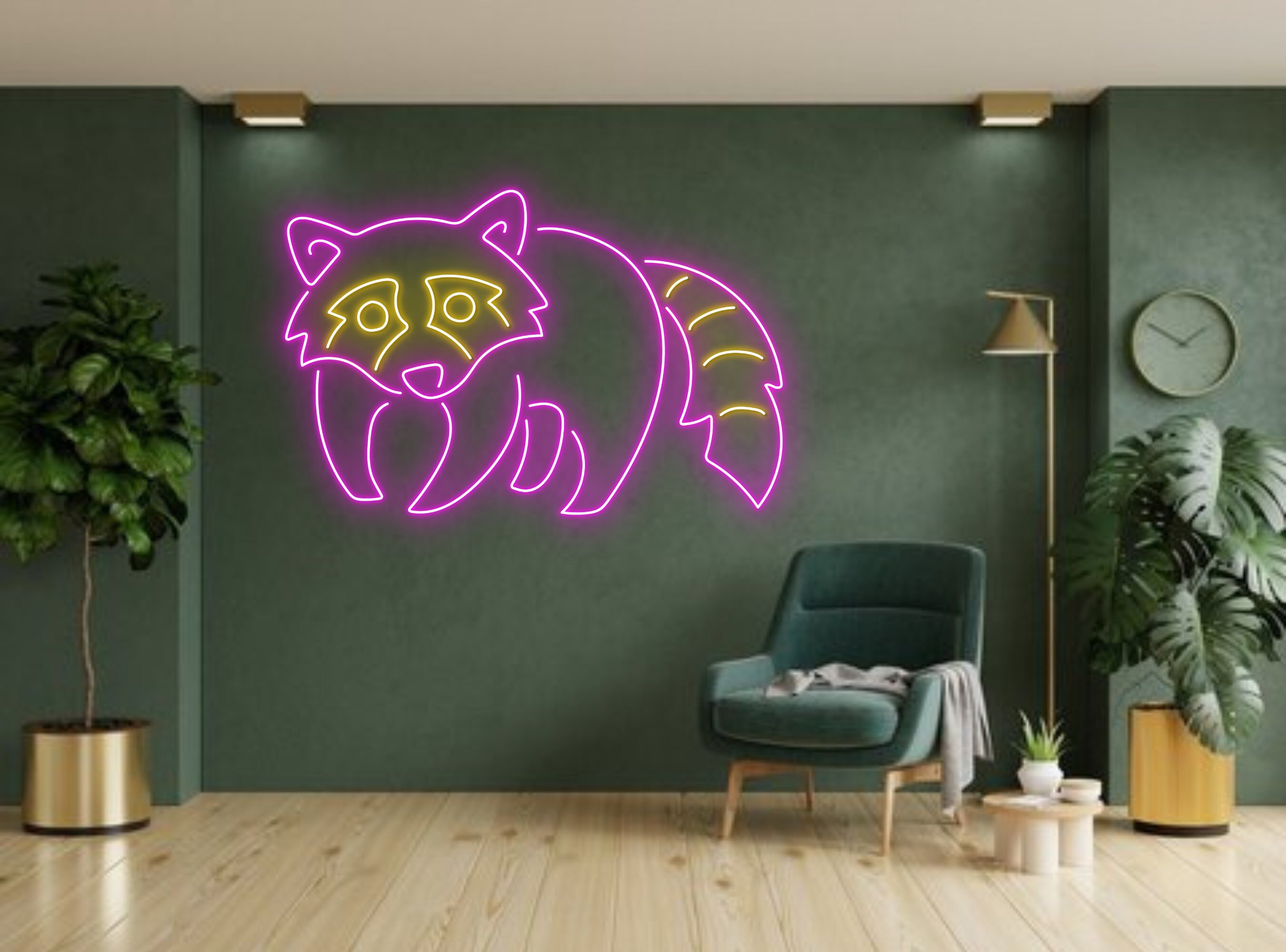 Raccoon Neon Sign Animals Home Decor