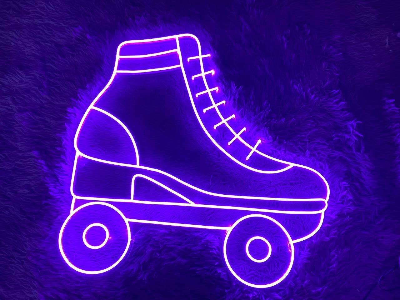 Roller Skates Neon Signs Skates Neon Sign Wall Art