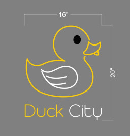 Duck City Neon Sign