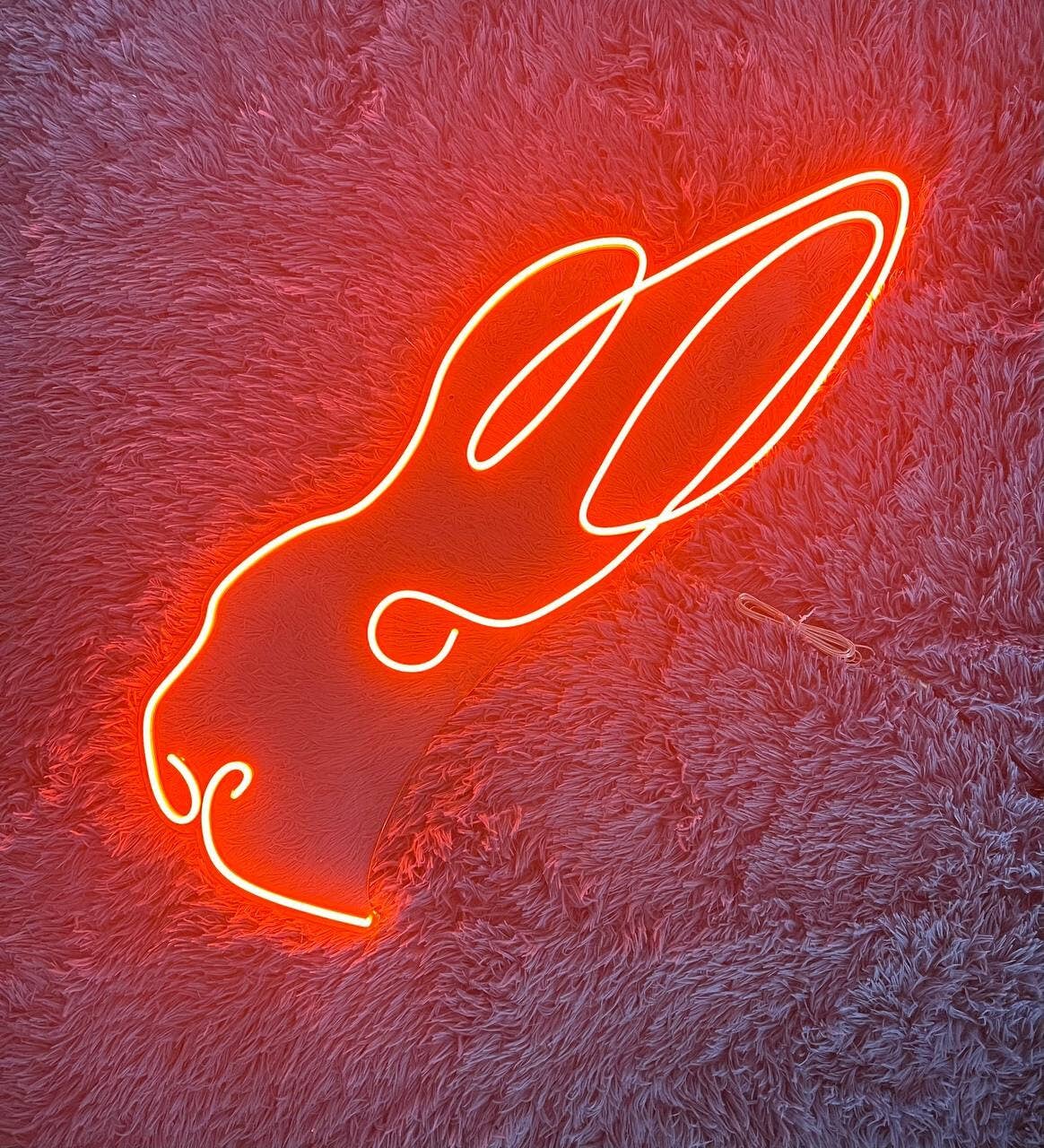 Rabbit Line Neon Sign Farm Decor