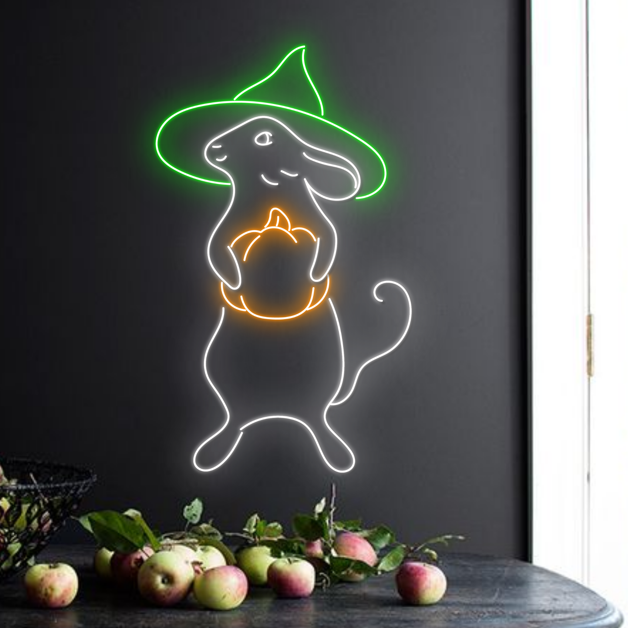 Mouse pumpkin Neon Signs Halloween Long-lasting Decor
