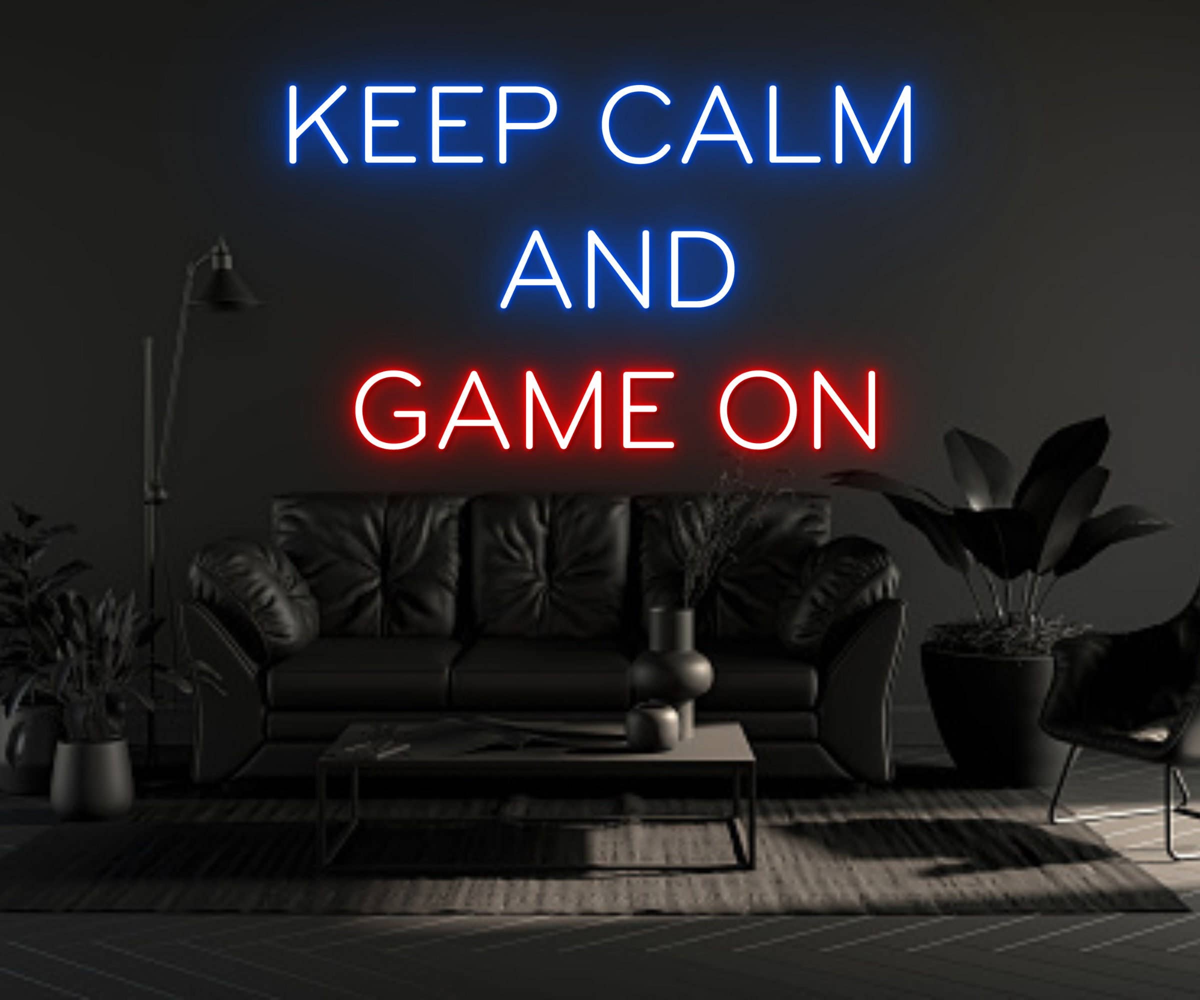 Keep Calm And Game Room On Neon Sign