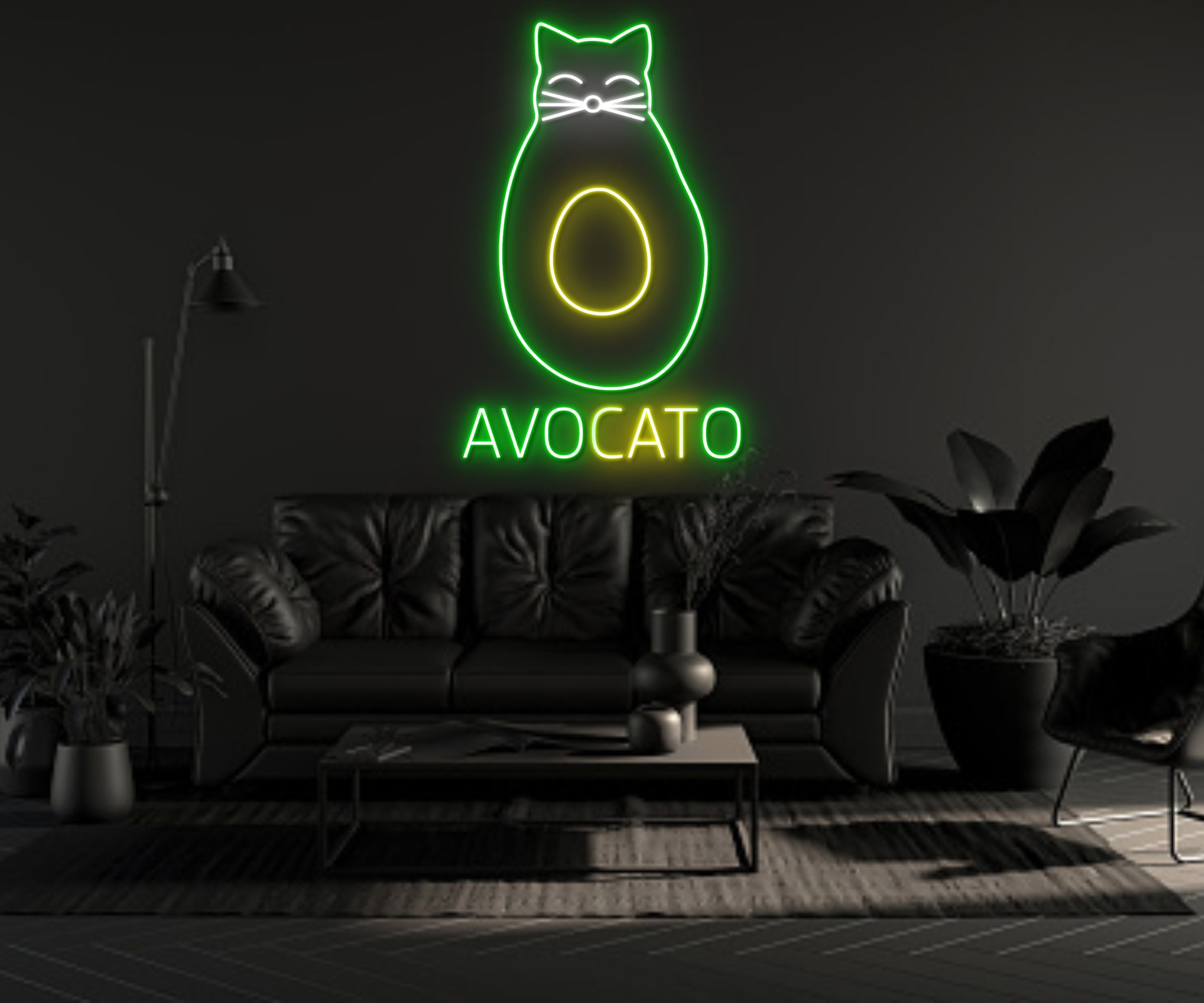 Avocato Avocado Cat Neon Sign
