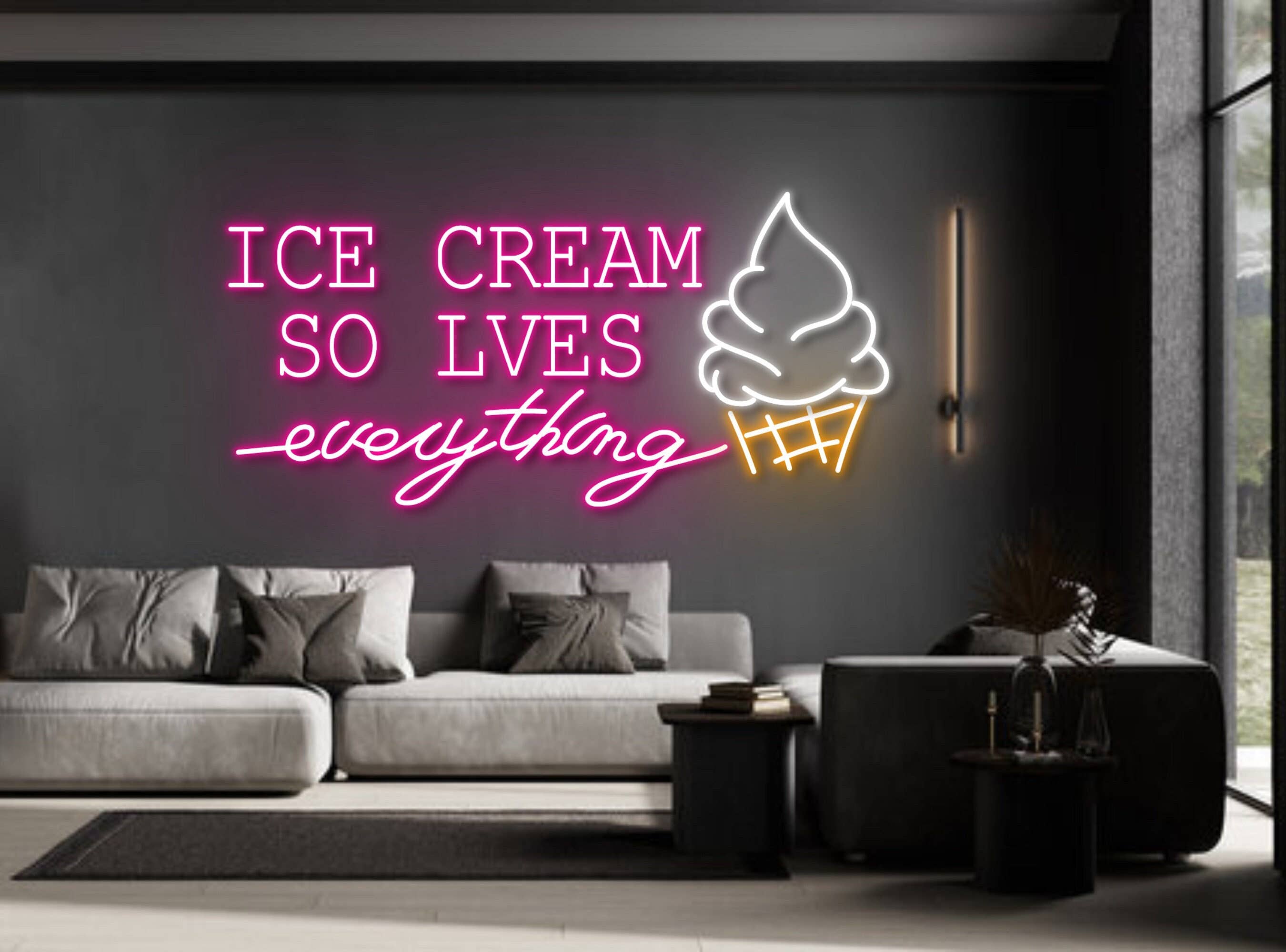 Ice Cream Solve Everything Neon Sign Store Decor Signboard