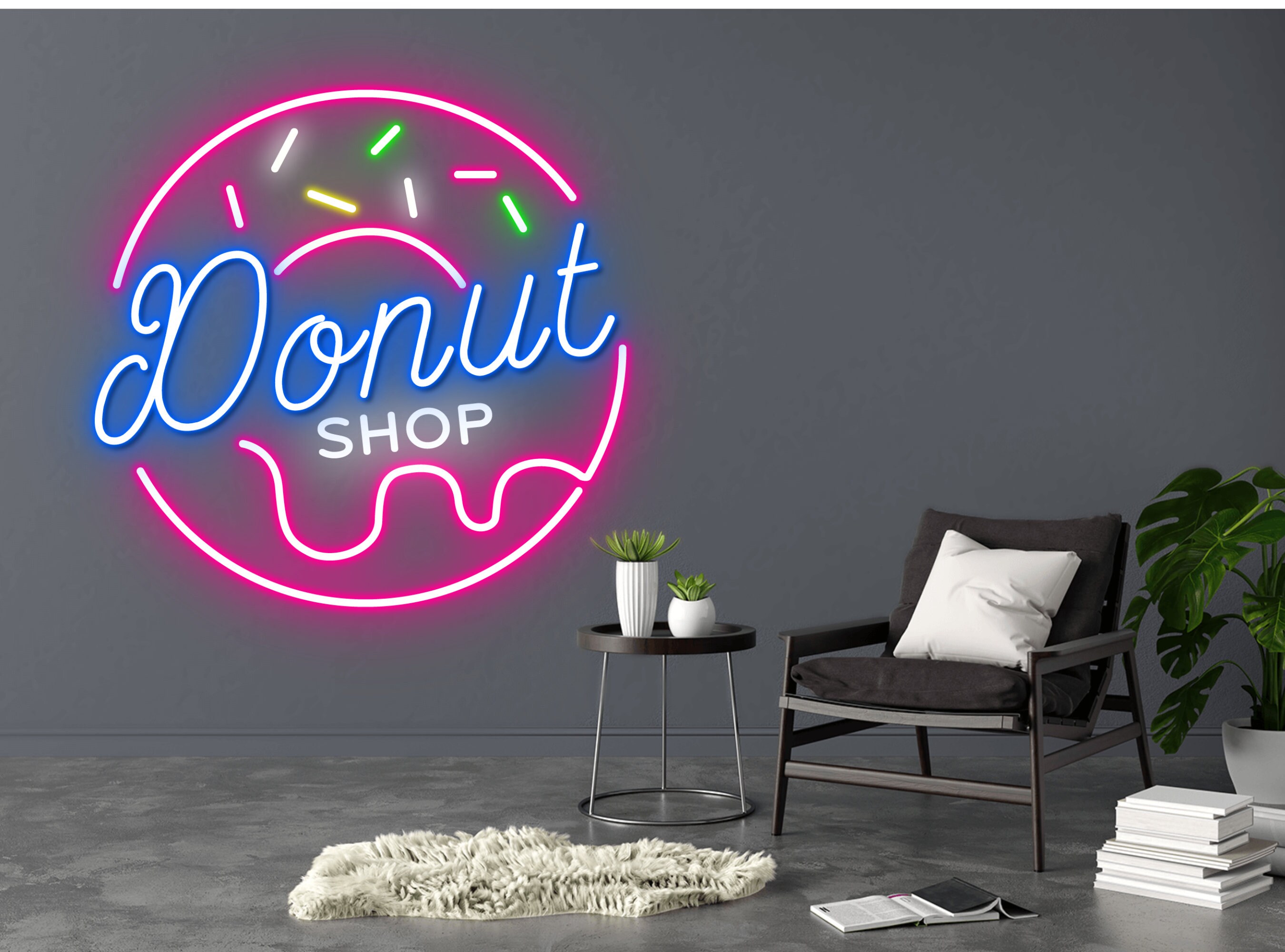 Donut Shop Neon Sign Wall Art Decor Gift