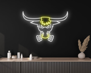 Spanish Longhorn Bull Head Skull Neon Sign