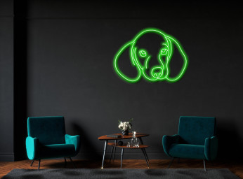Face Sausage Dog Neon Sign