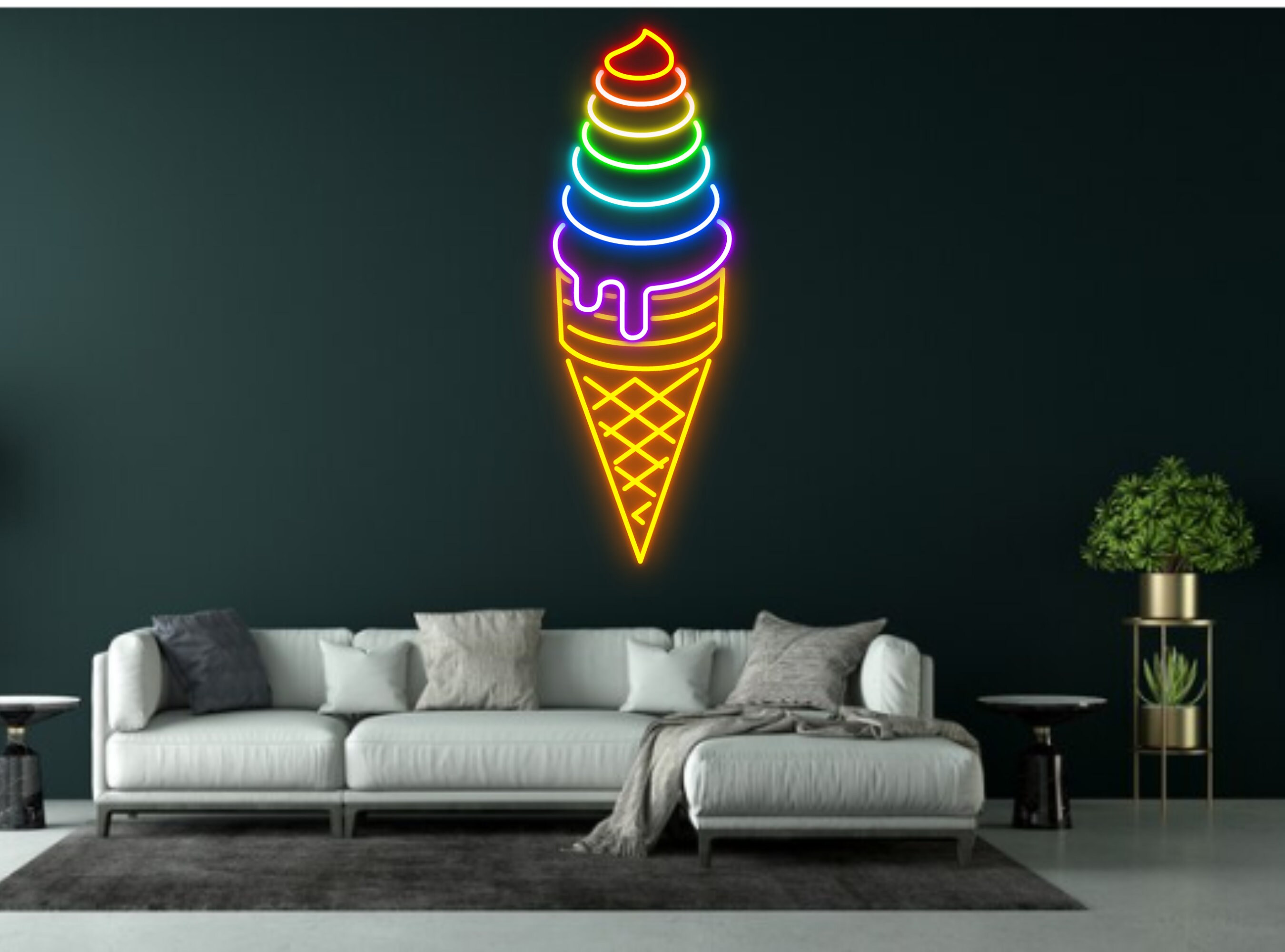 Ice Cream Neon Sign Wall Art Signage