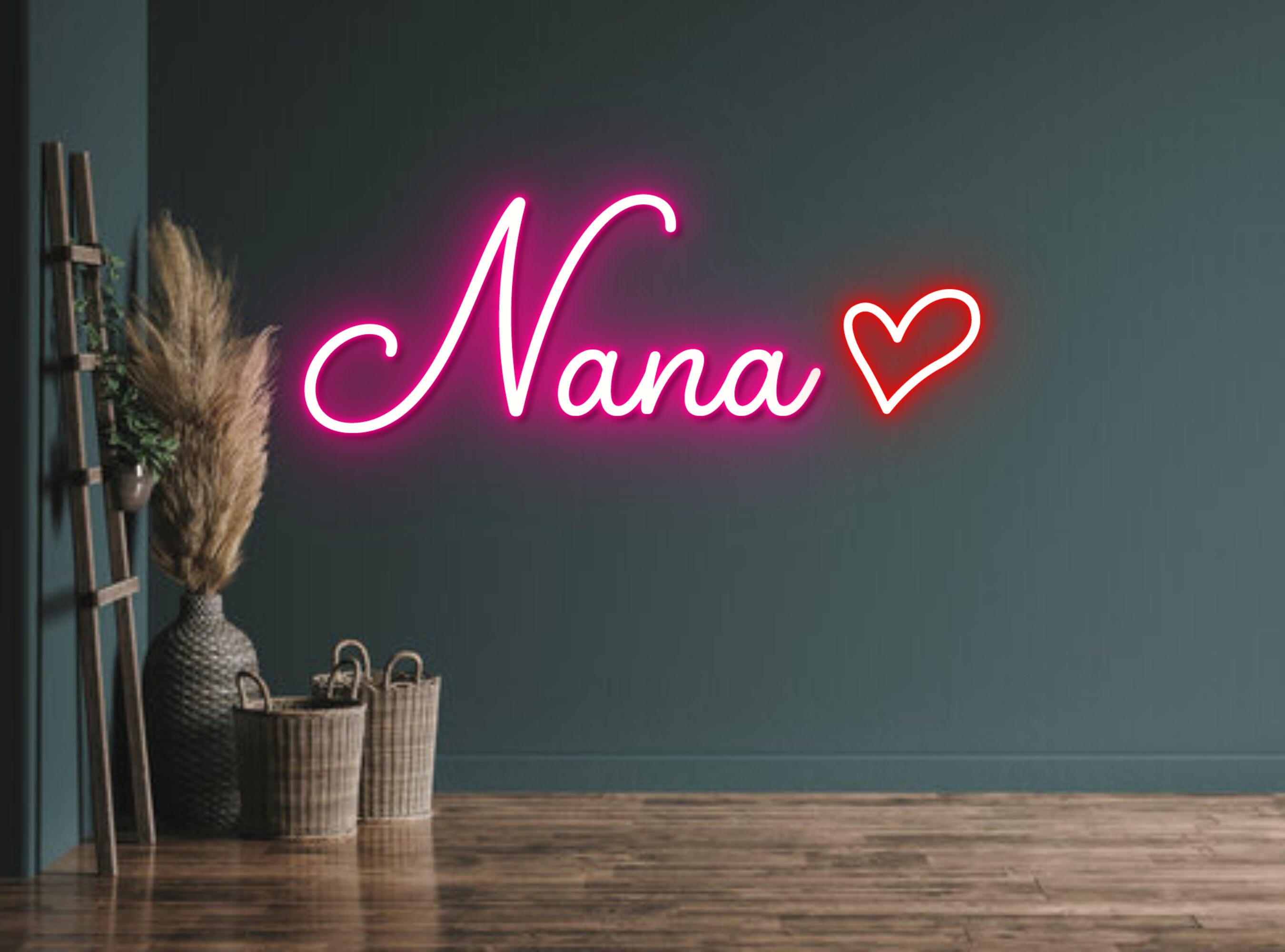 Custom Nana With Heart Name Neon Sign