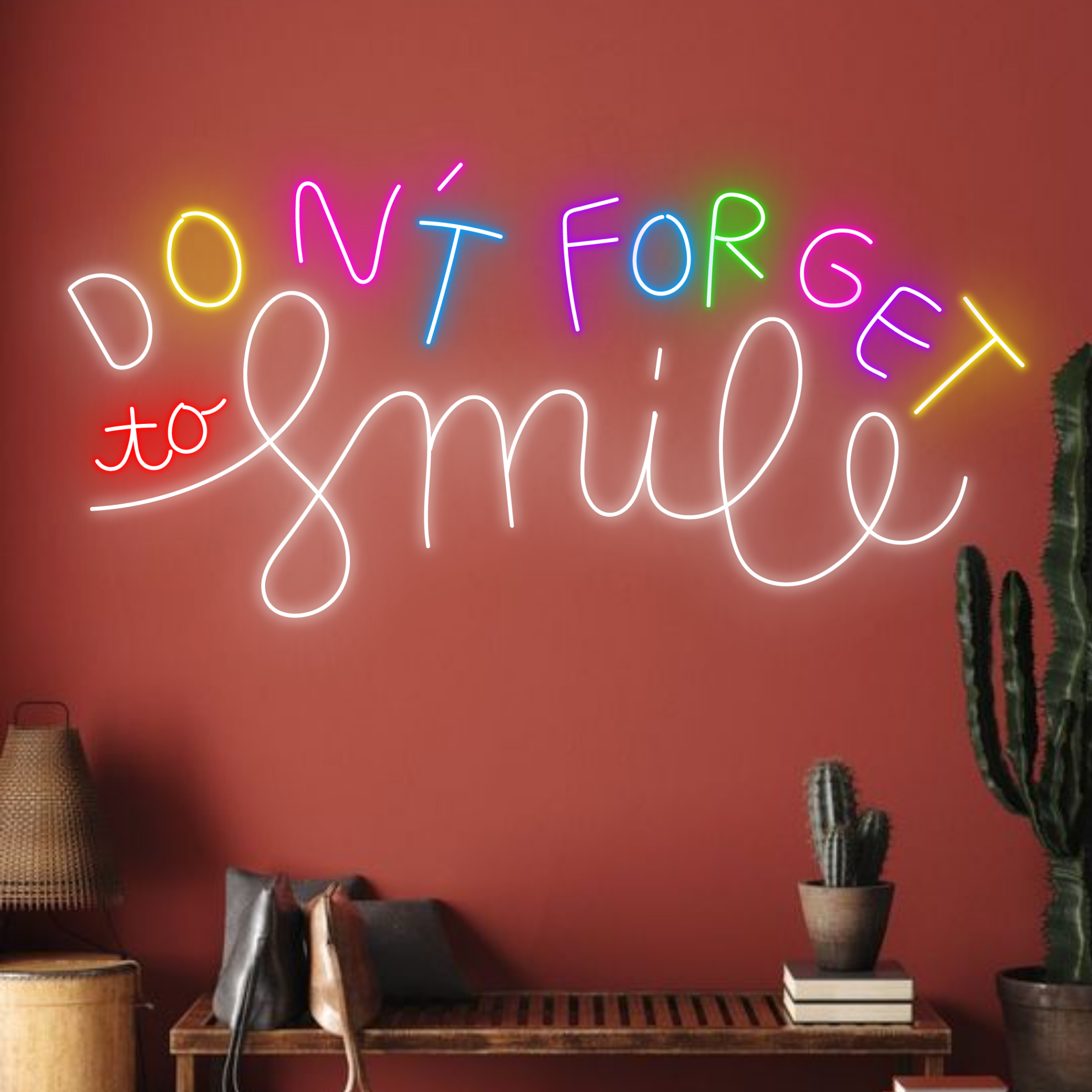 Don't Forget To Smile Neon Sign Long-lasting Wall Decor