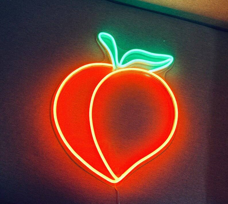 Peach Neon Sign Fruits Led Sign