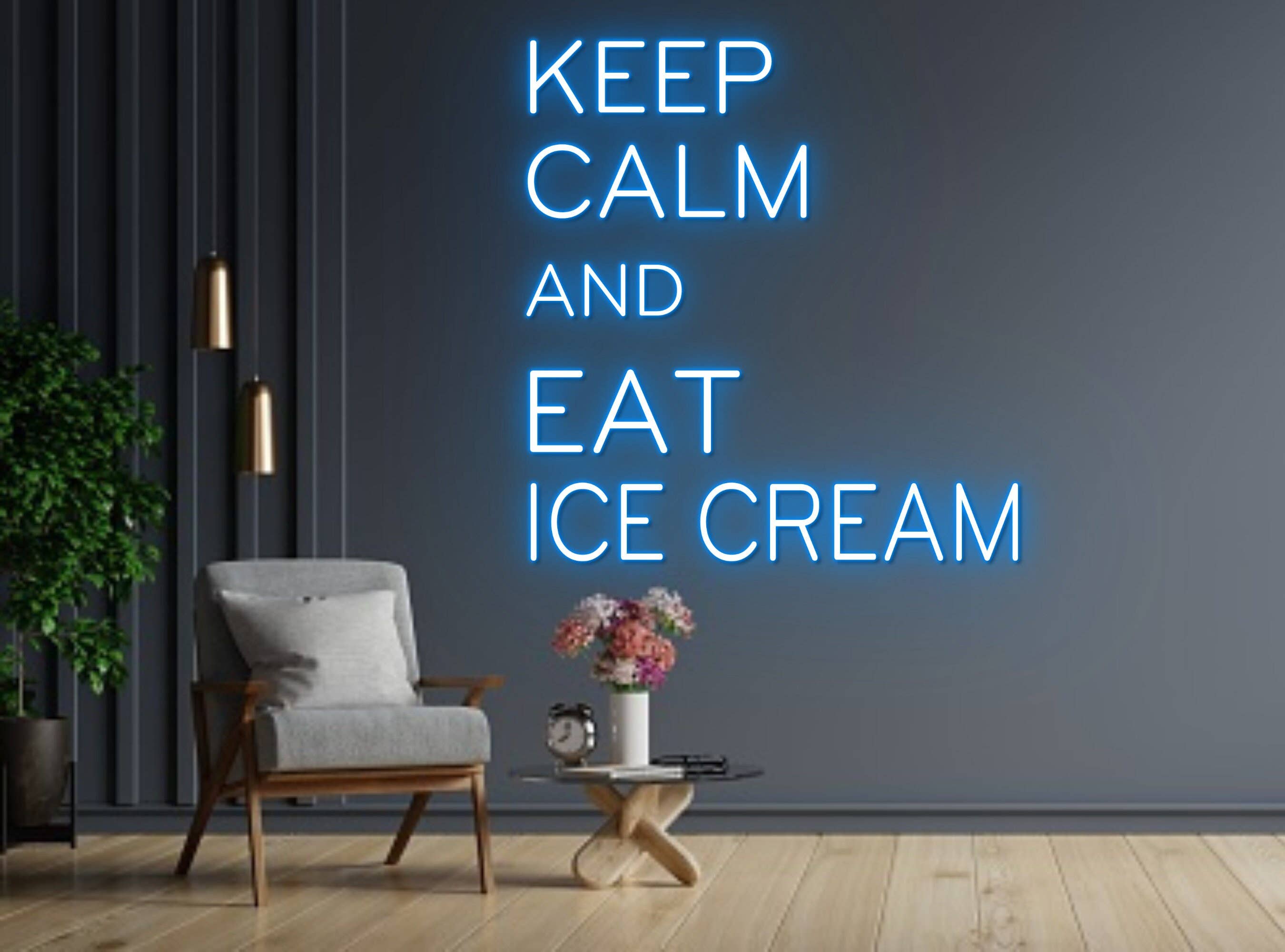 Keep Calm And Eat Ice Cream Neon Sign Ice Cream Led Sign