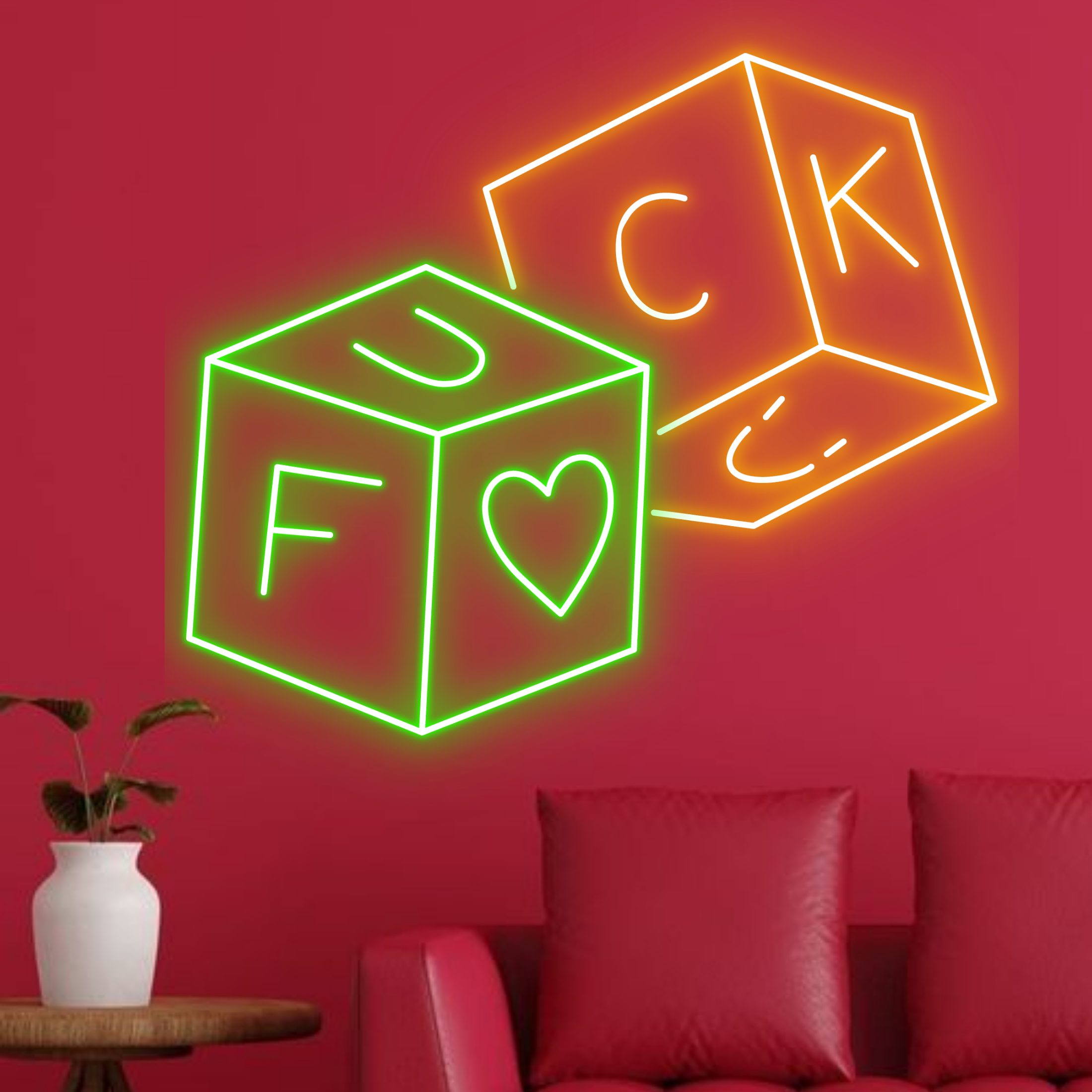 Fuck Dice Neon Signs Neon Sign For Bedroom Wall Decor