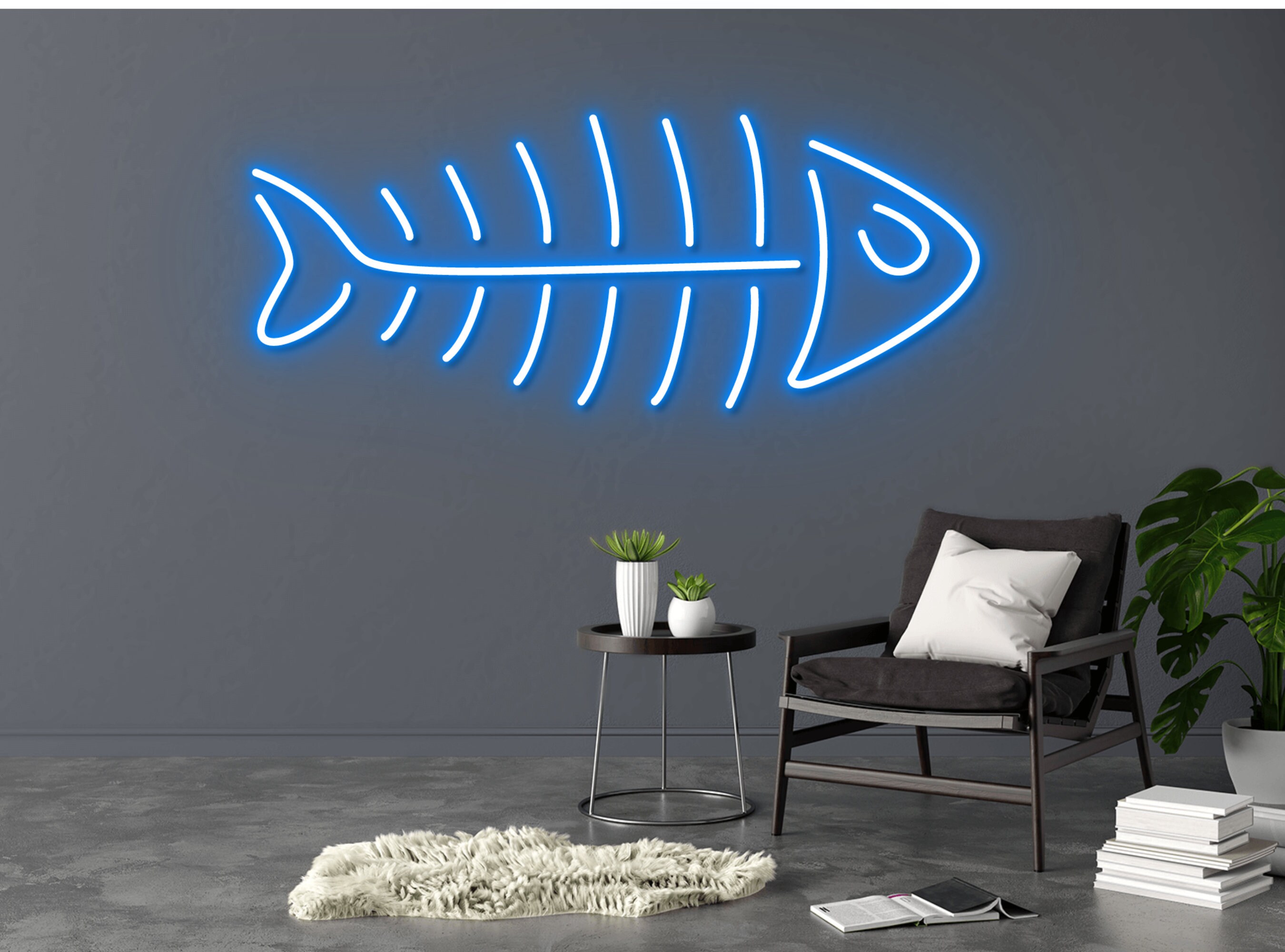Skeleton Fish Neon Sign
