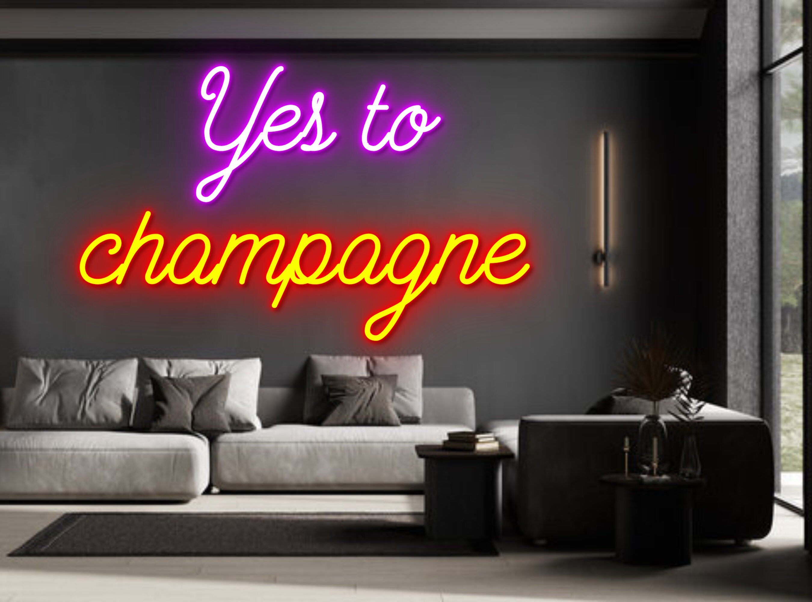 Yes To Champagne Neon Signs
